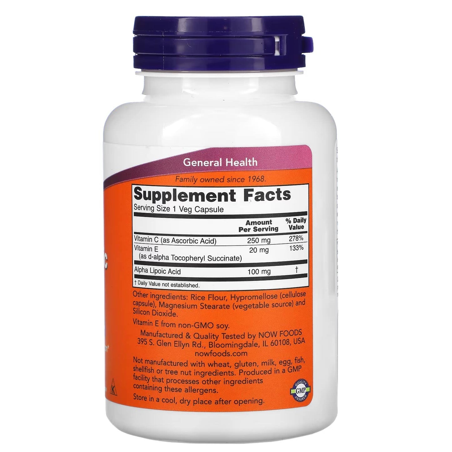 NOW Foods Alpha Lipoic Acid 100mg Capsule, 1 Count