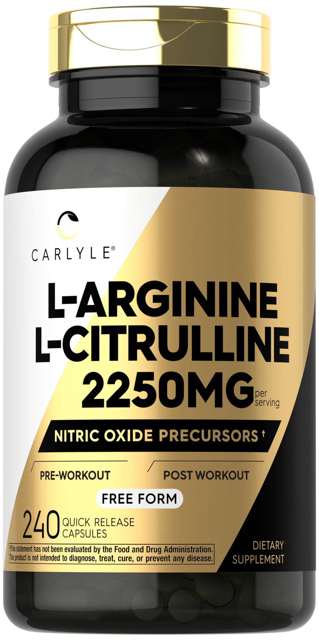Carlyle L-Arginine L-Citrulline Supplement Capsule, 240 Capsules