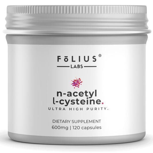 FOLIUS LABS N-Acetyl L-Cysteine (NAC) 600mg Supplement – Lungs and Respiratory Support – Immune Health Support, 120 Veg Capsules