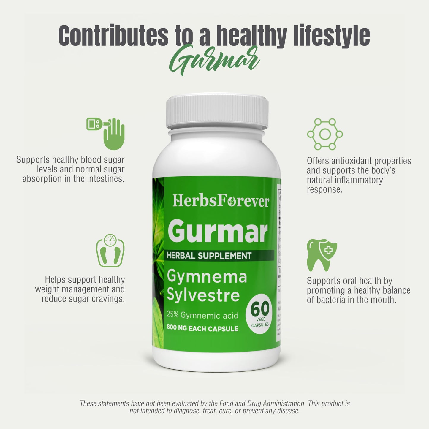 Herbsforever Gurmar Capsules 60 Capsules