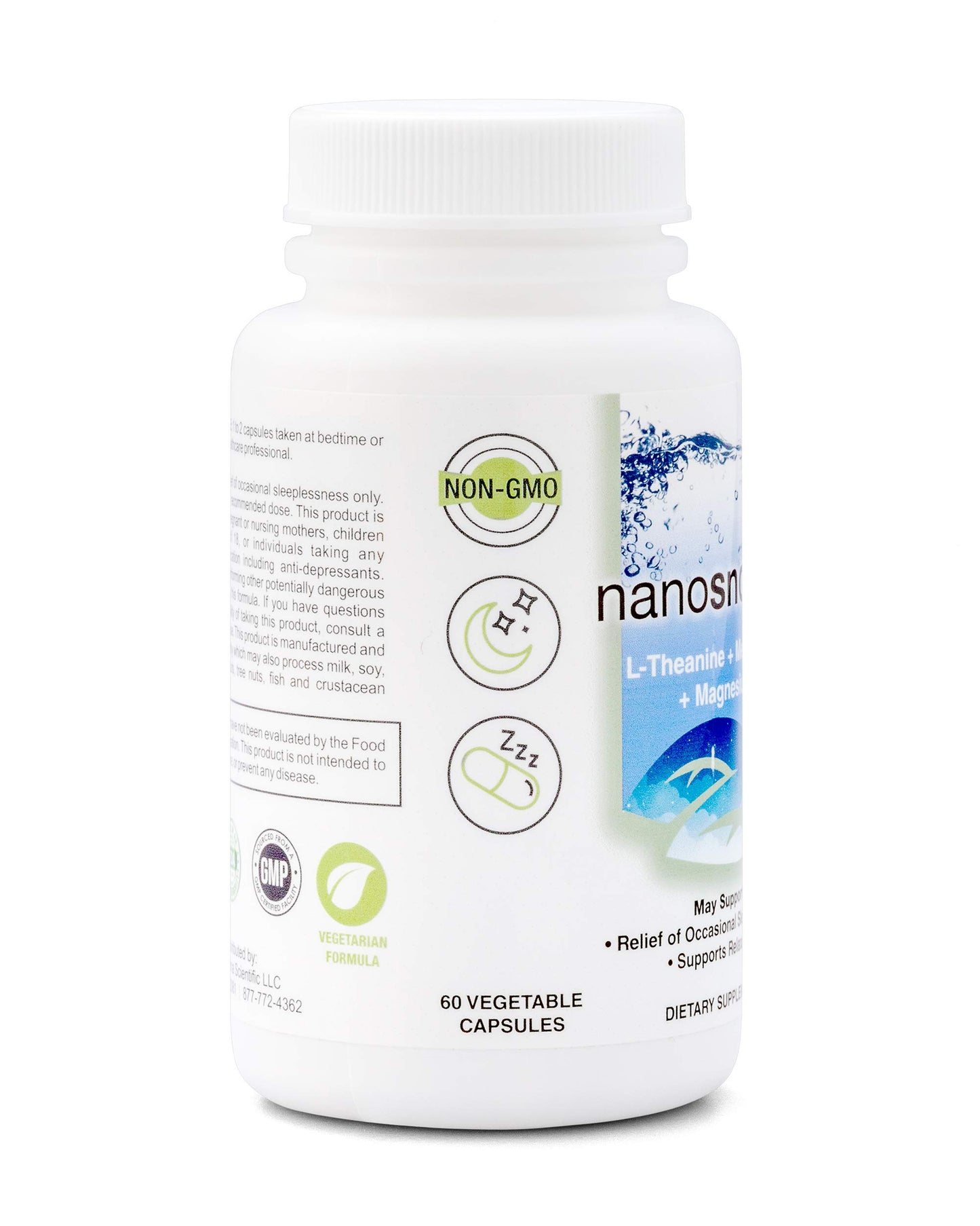 Biopharma Scientific NanoSnooze Sleep Aid, Melatonin L-Theanine Magnesium Capsule 60 Count