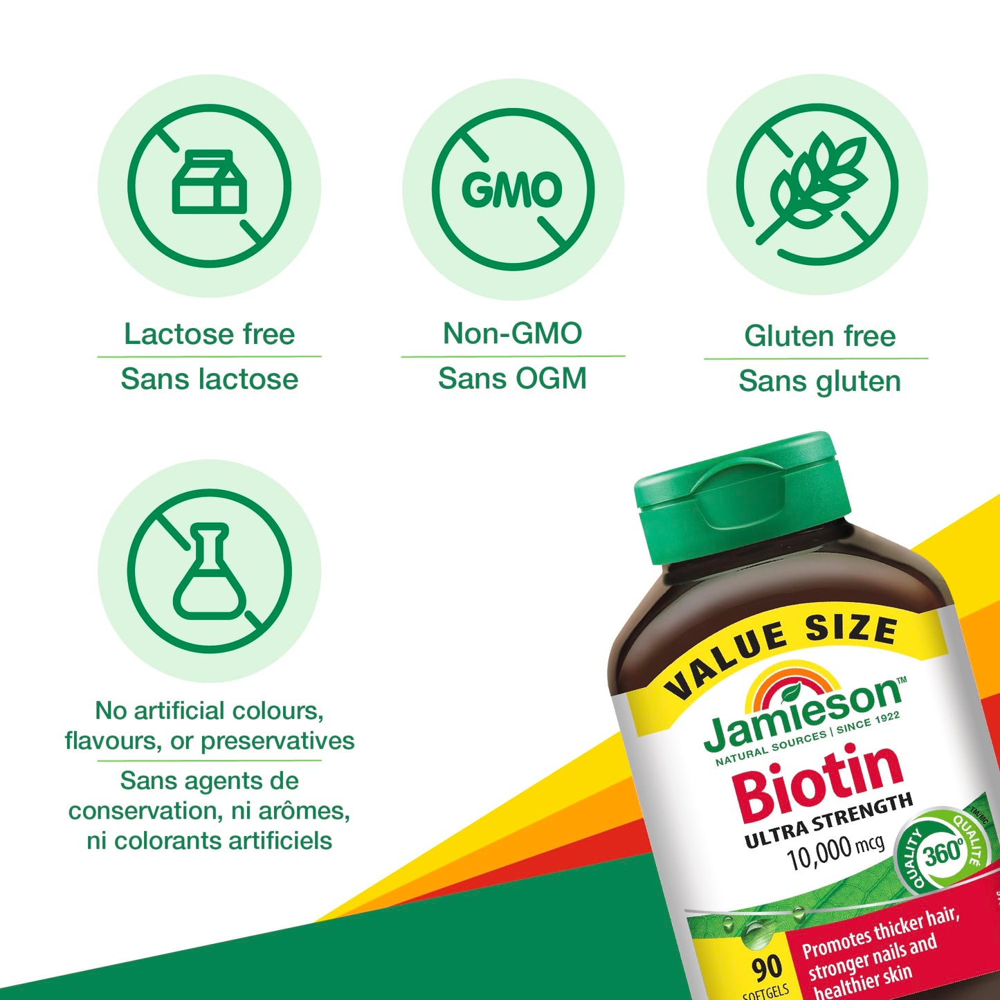 Jamieson Laboratories Biotin 10,000 mcg Softgels, 90 Softgels