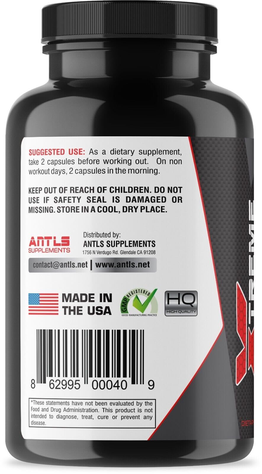 ANTLS Supplements Testosterone Booster for Men with Nitric Oxide Pre Workout, Capsule, 60 Count
