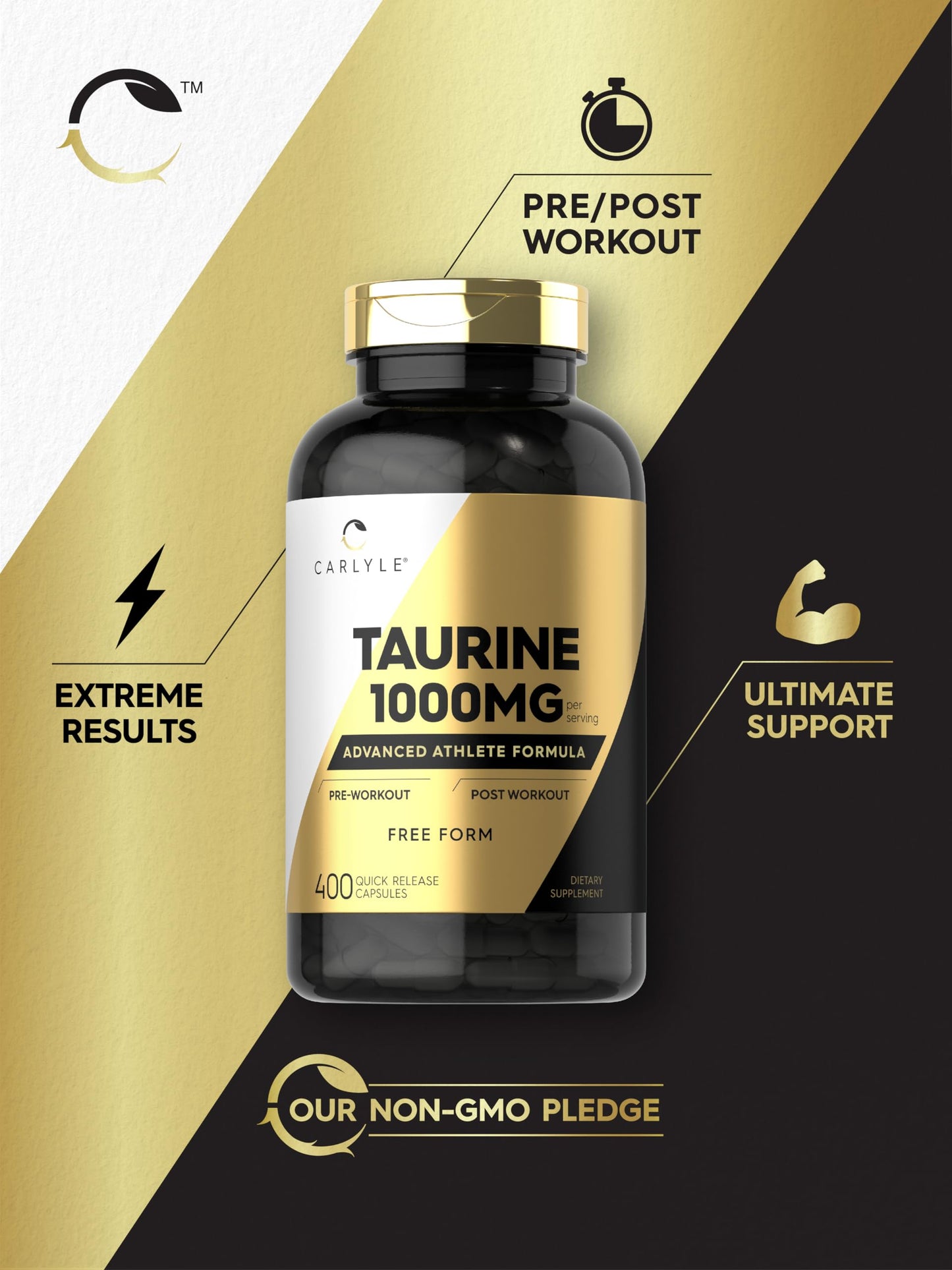 Carlyle Taurine 1000mg Capsules, 400 Capsules