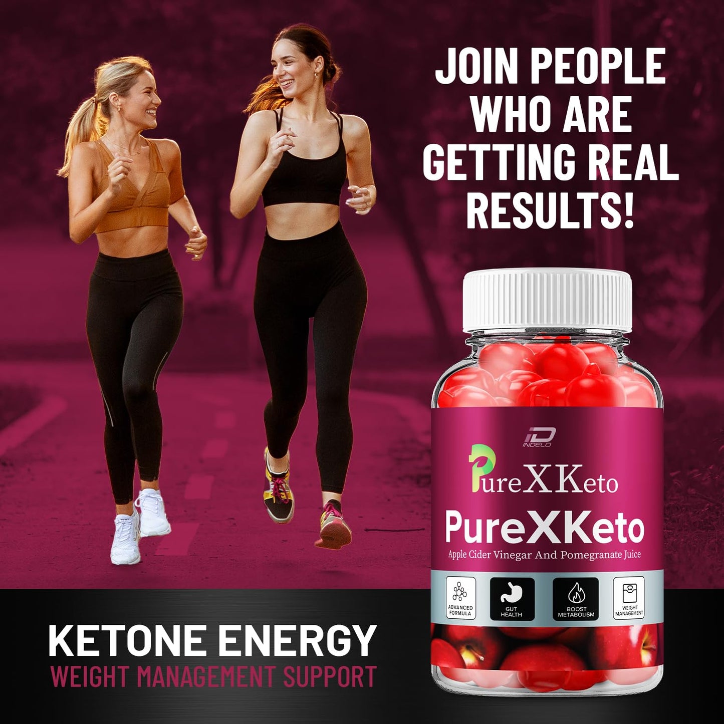 Indelo PureXKeto ACV Gummies Dietary Supplement 60 Gummies