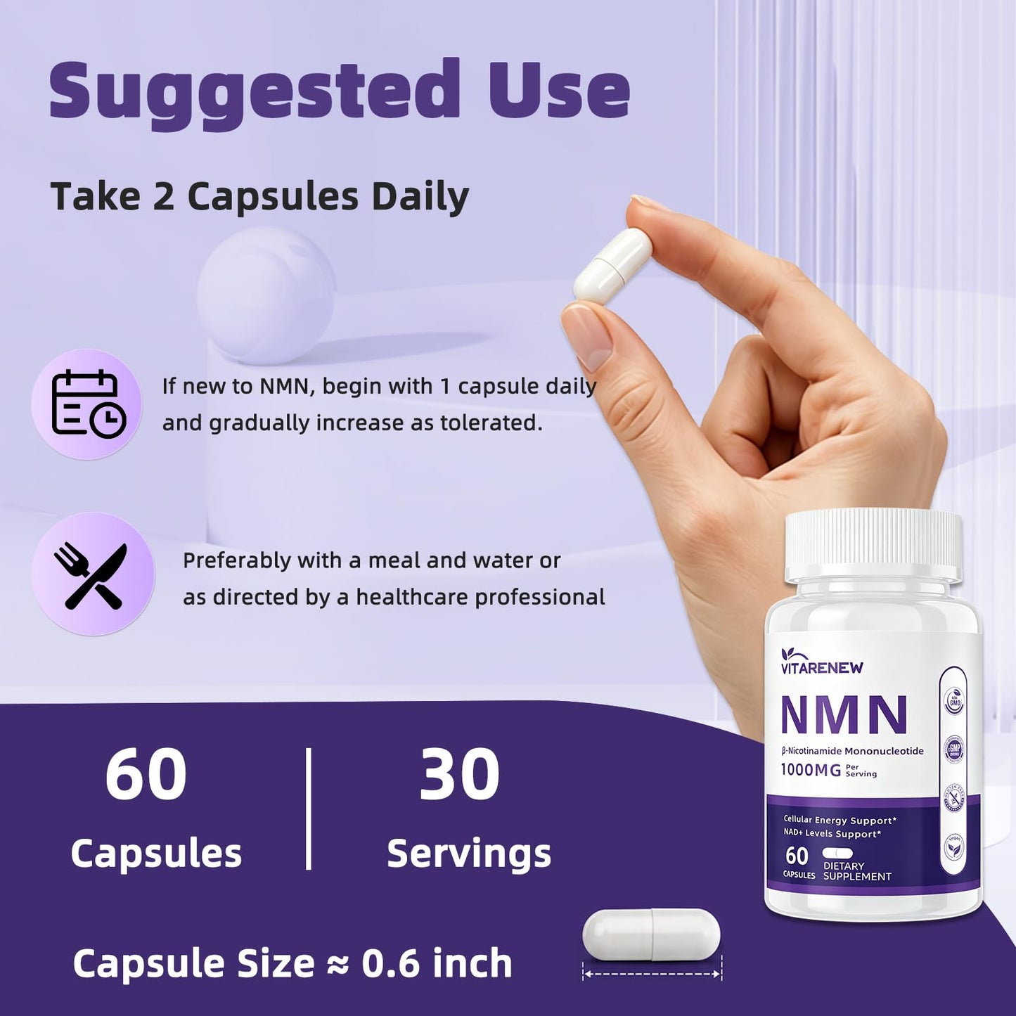VITARENEW NMN Supplement Capsule 60 Count