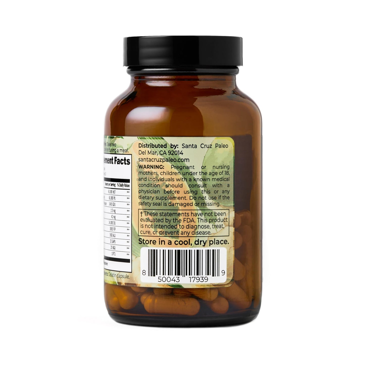 Santa Cruz Paleo Pre-Feast Digestive Enzymes Supplement Capsules, 60 Capsules
