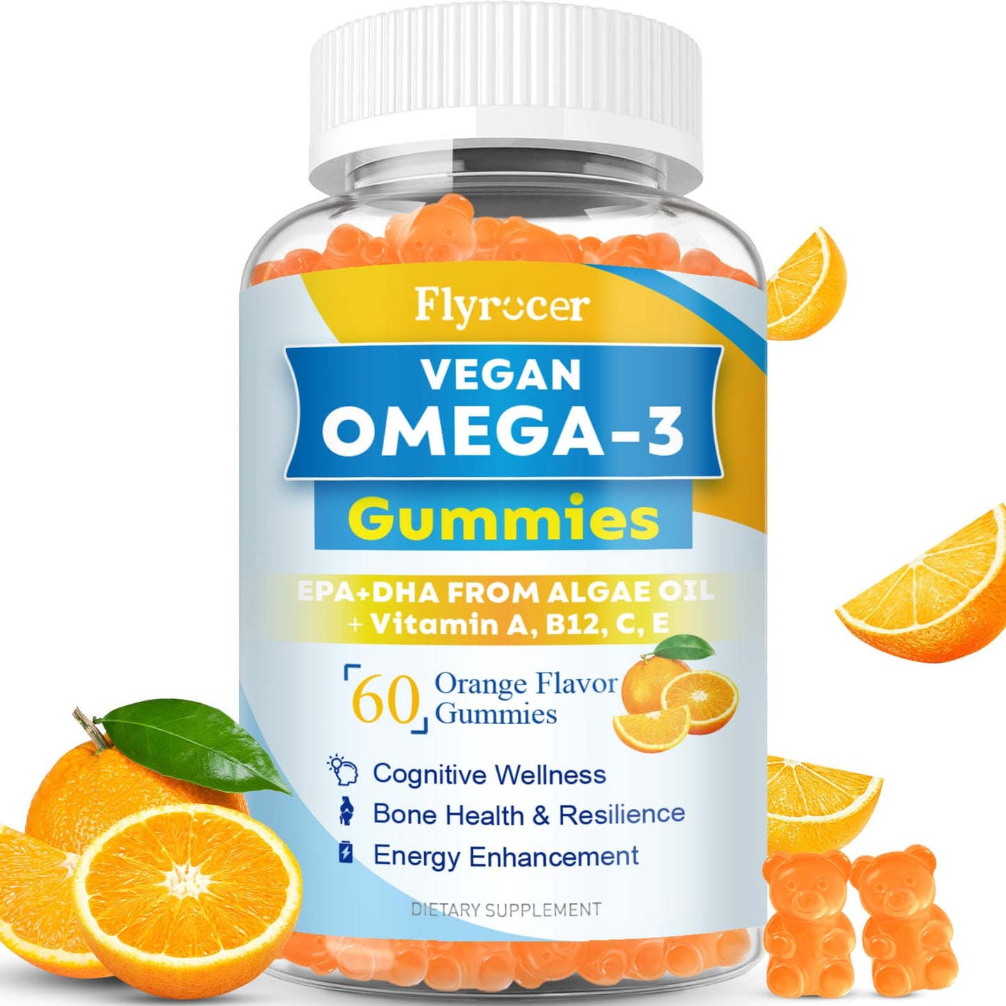 Flyrocer Vegan Omega 3 Gummies, 60 Count