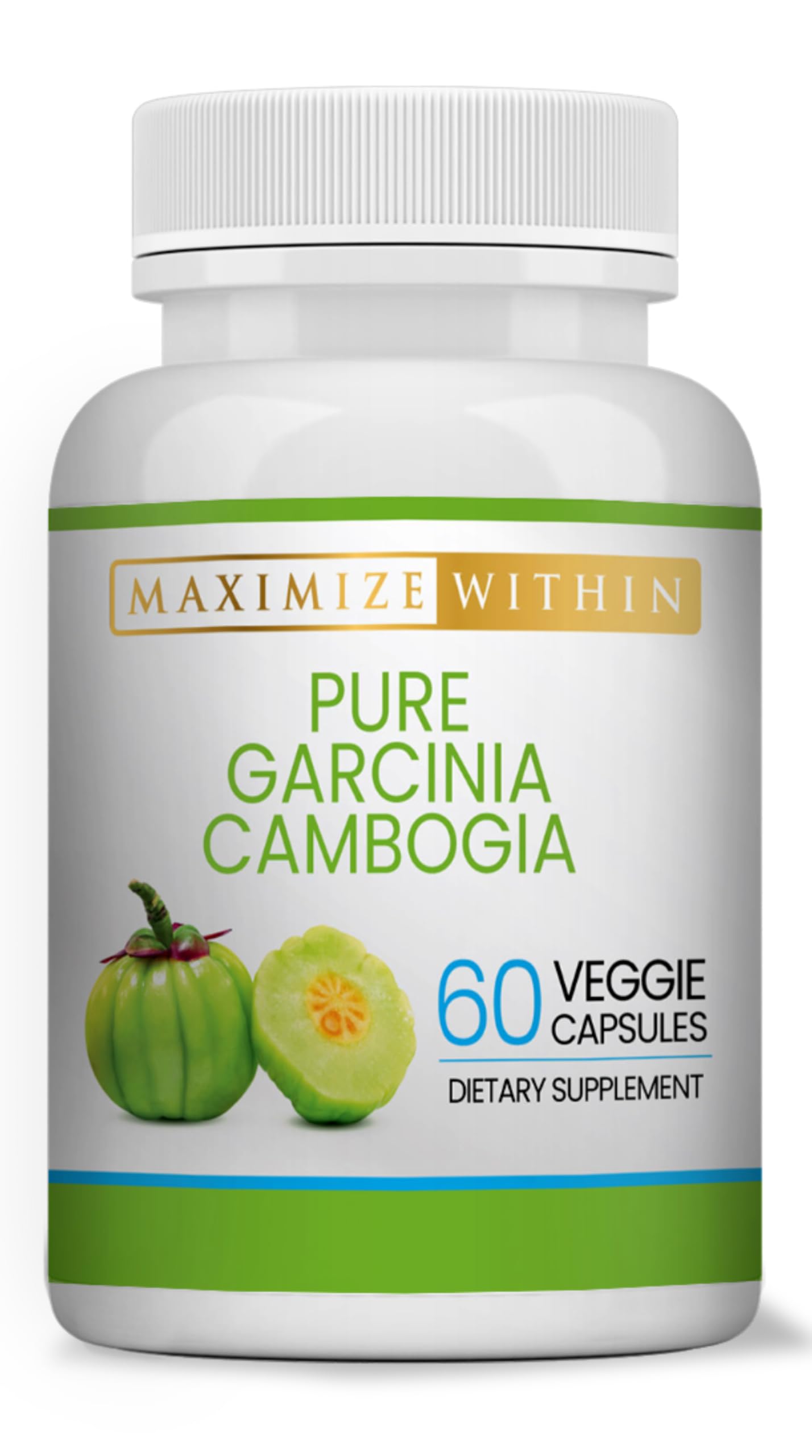 Maximum Slim Garcinia Cambogia Supplement - HCA Extract - Weight Support Formula for Men & Women - Non-GMO, Gluten Free 60 Capsules