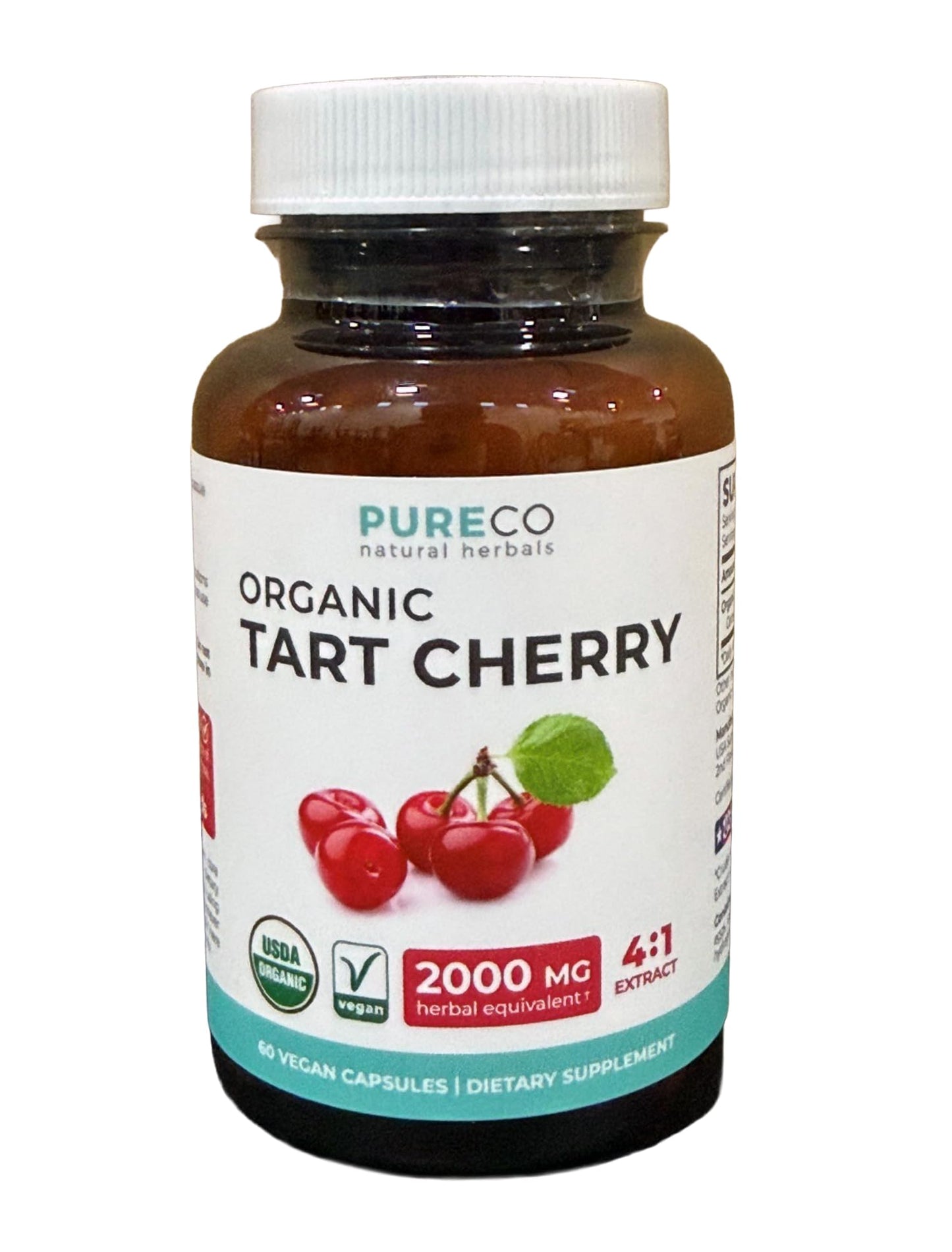 PURE CO Organic Tart Cherry Capsules Capsule 60 Capsules