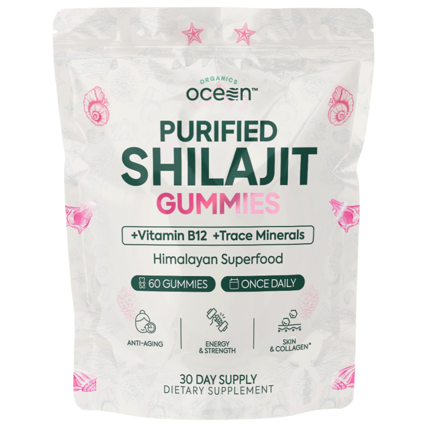 Organics Ocean Shilajit Gummies 60 Count