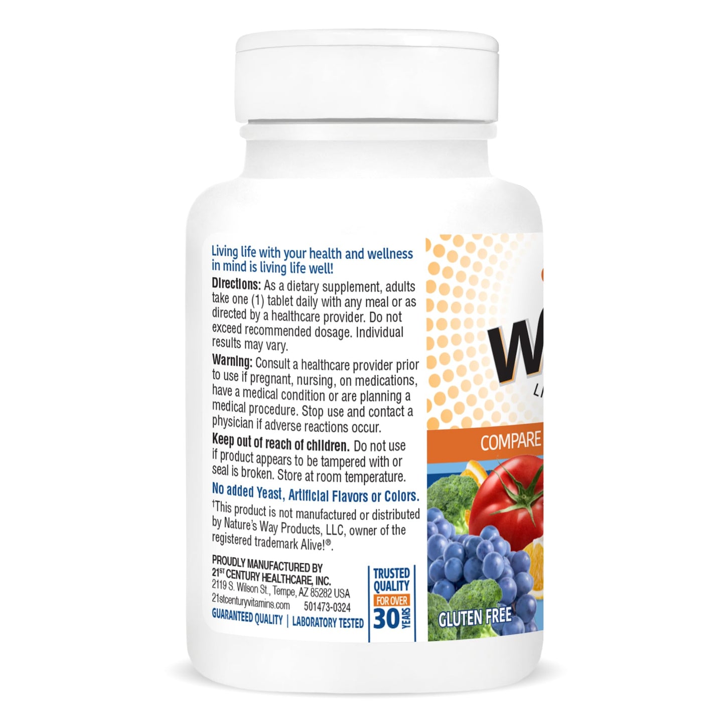 21st Century Wellify Men's Energy Multivitamins with Minerals Tablets, 65 Count