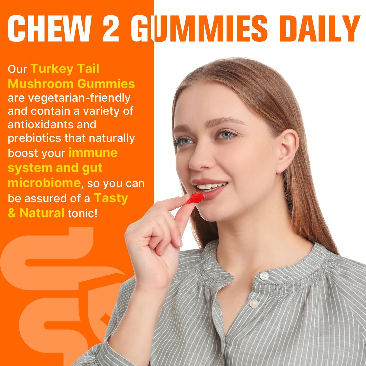 Qazwer Turkey Tail Mushroom Gummies 60 Count