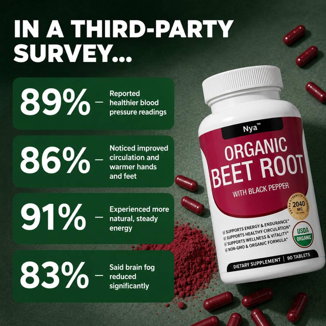 Pricyru NYA-Organic Beet Root Capsule, 120 Capsules