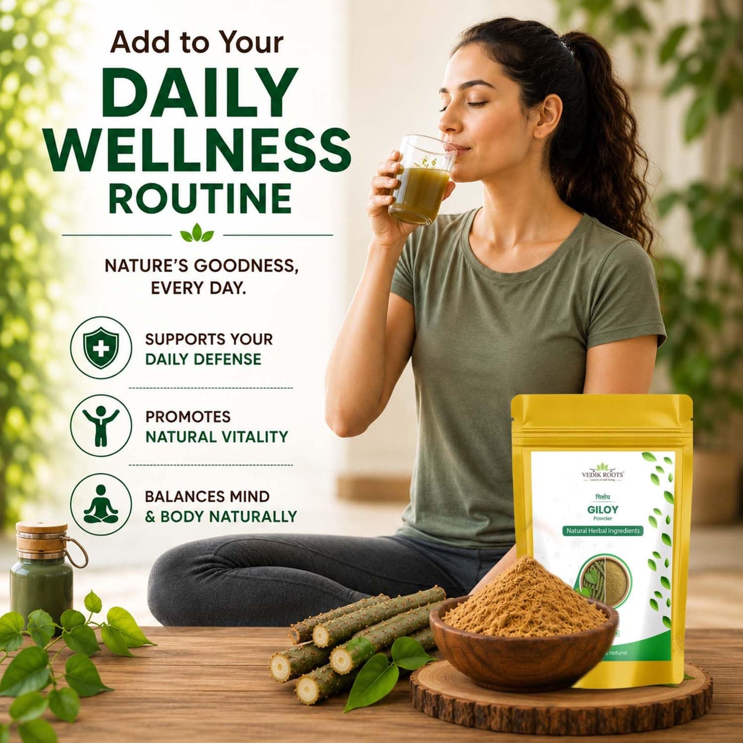VEDIKROOTS Giloy Powder 7 oz (Pack of 2)