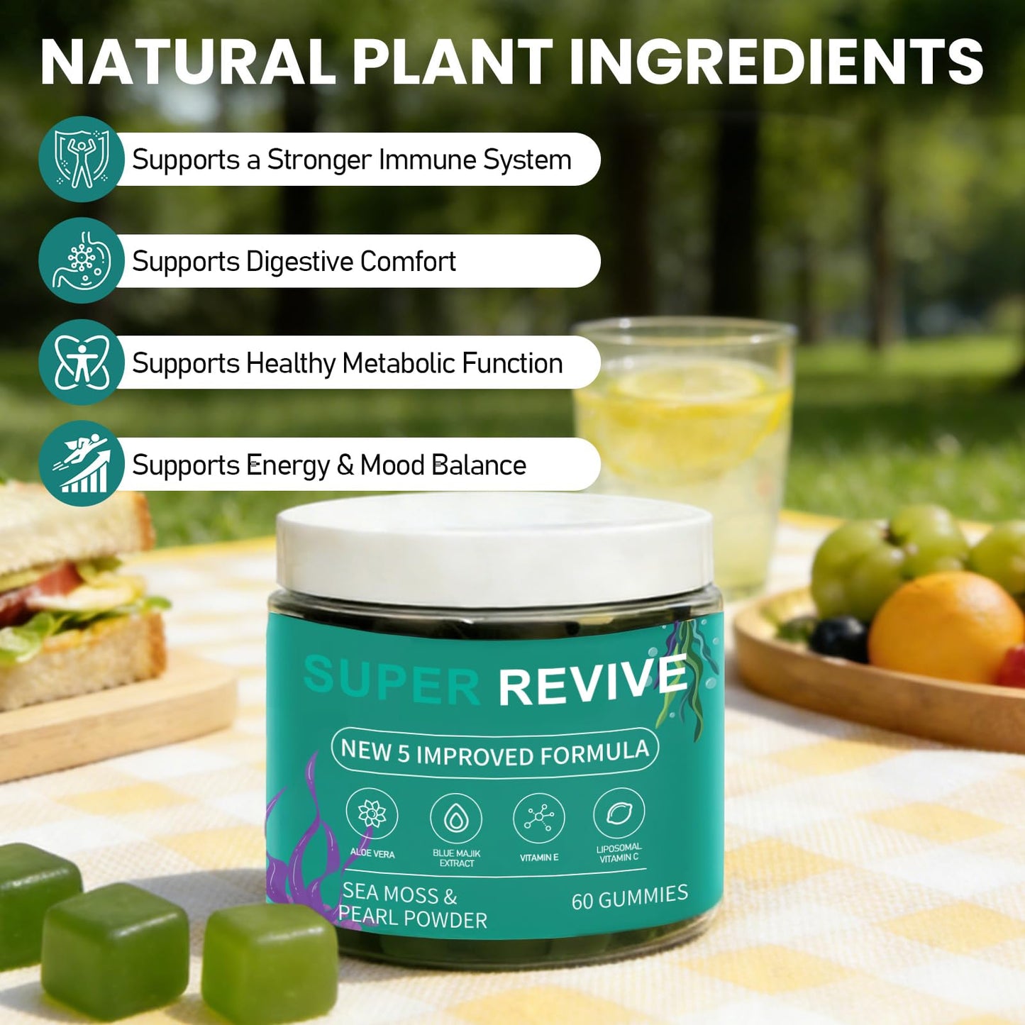 caicieter Super Revive for Hair Loss Gummies, 60 Count
