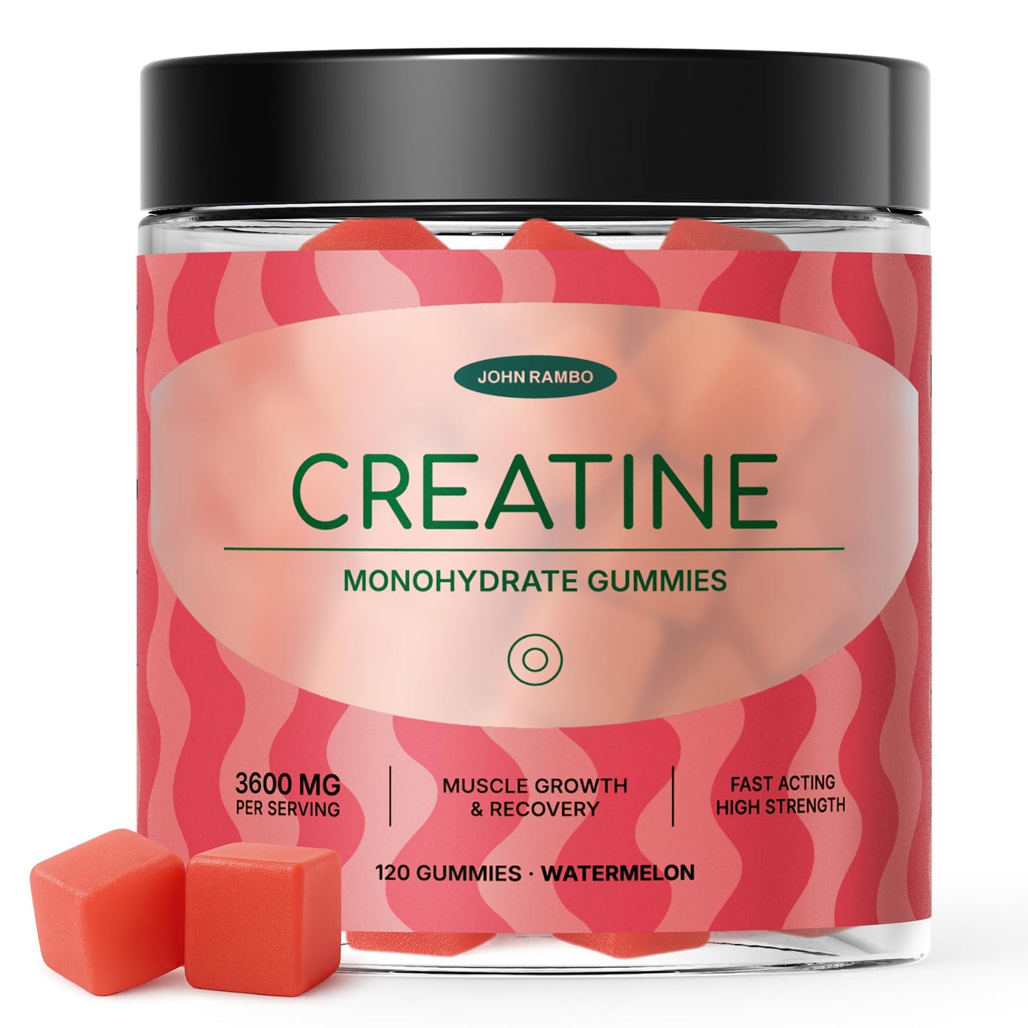 JOHN RAMBO Creatine Monohydrate Gummies 120 Count