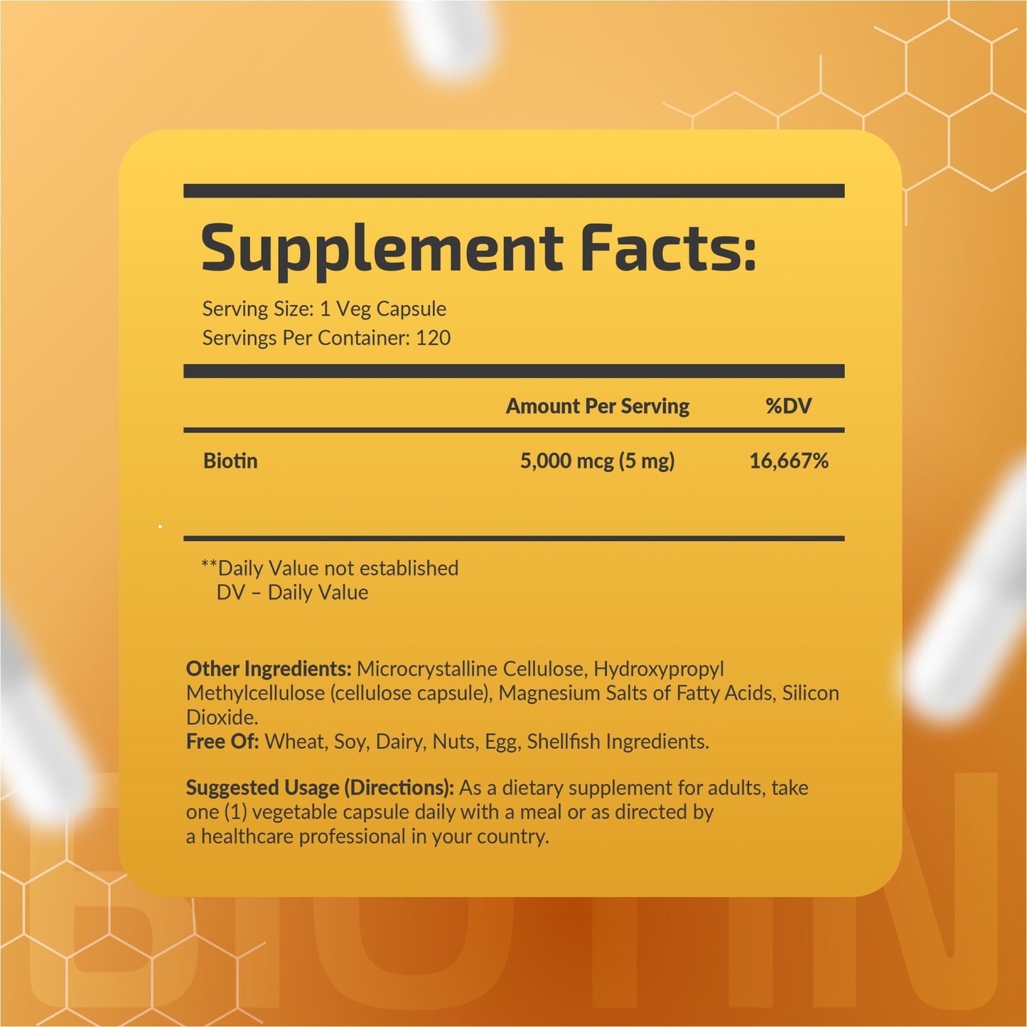 Fuelup Biotin 5000 mcg Capsule, 120 Count