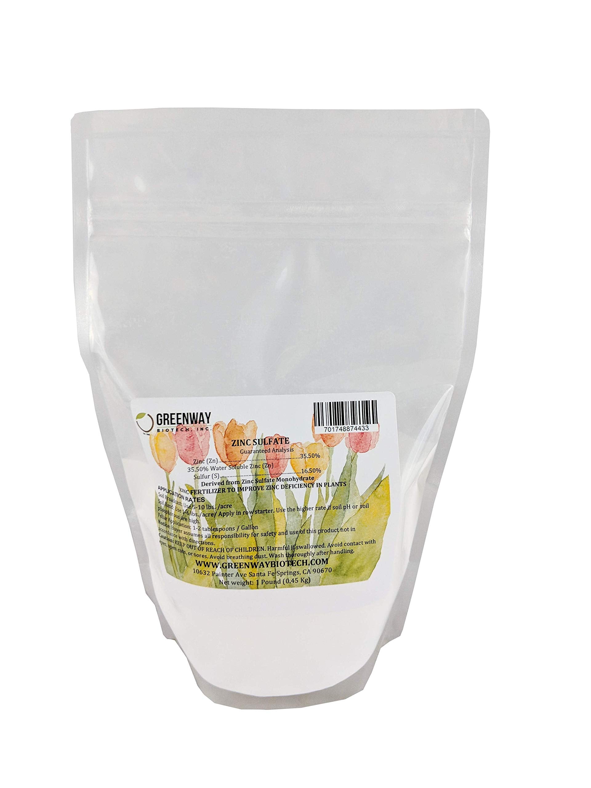 Greenway Biotech, Inc. Zinc Sulfate Powder 1 Pound