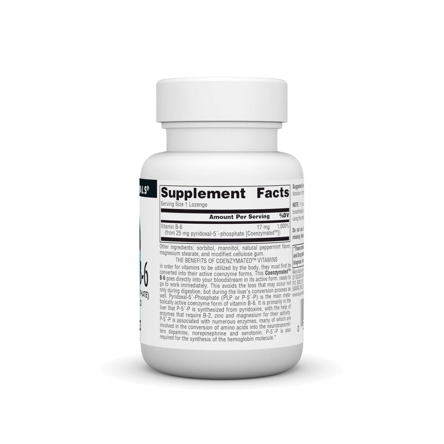 Source Naturals Coenzymated B-6 25mg Lozenges, 60 Count