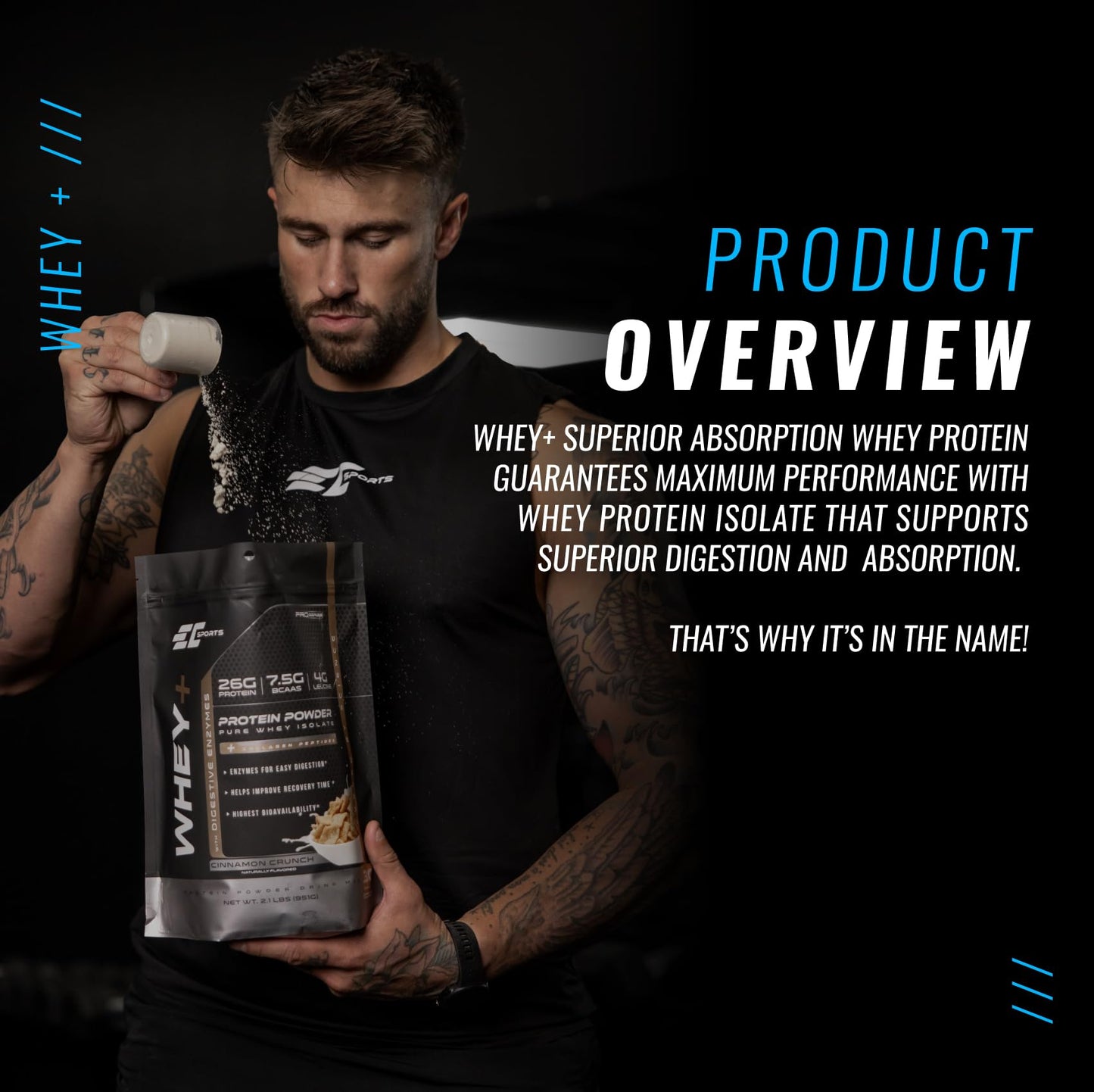 EC Sports Whey Protein Powder, 24.339 Servings