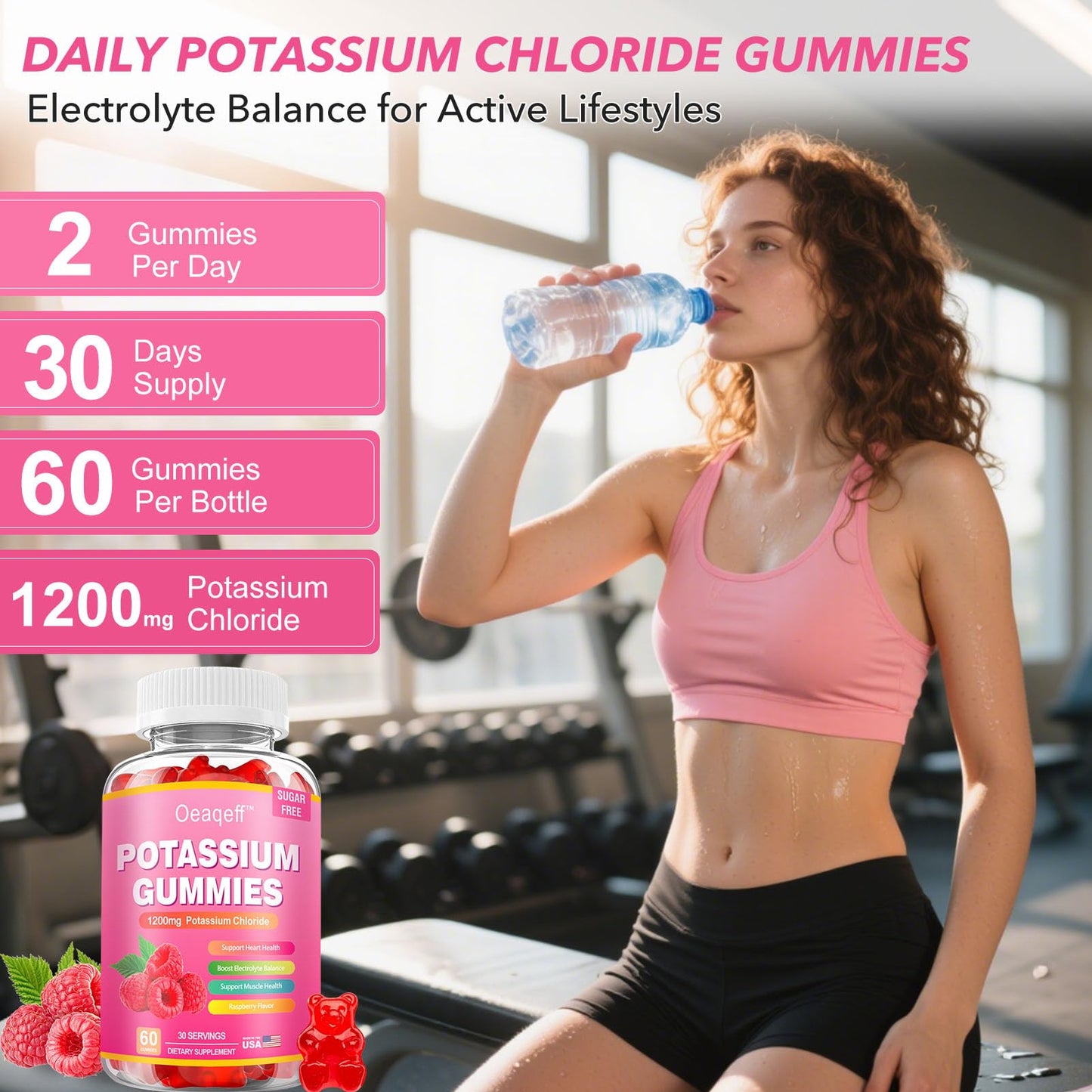 Oeaqeff Potassium Gummies Gummy 60 Count