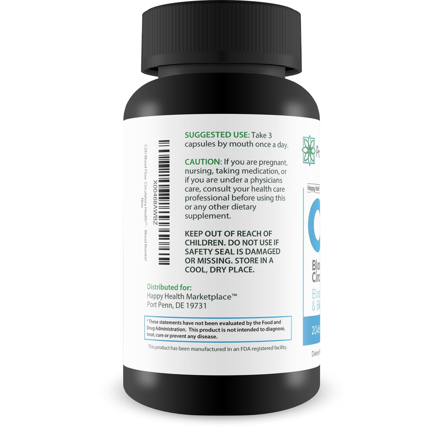 Happy Health Marketplace CDZ Vitamin C D and Zinc Plus Herbs Capsules 90 Count