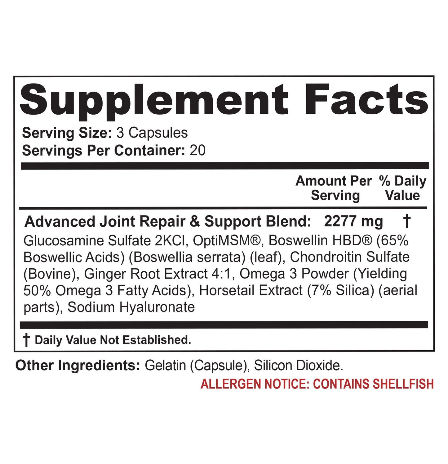 Flexacil Ultra Joint Health & Support Supplement with Glucosamine Sulfate, Chondroitin, Hyaluronic Acid & MSM for Joint Support, Cartilage & Flexability, 60 Capsules