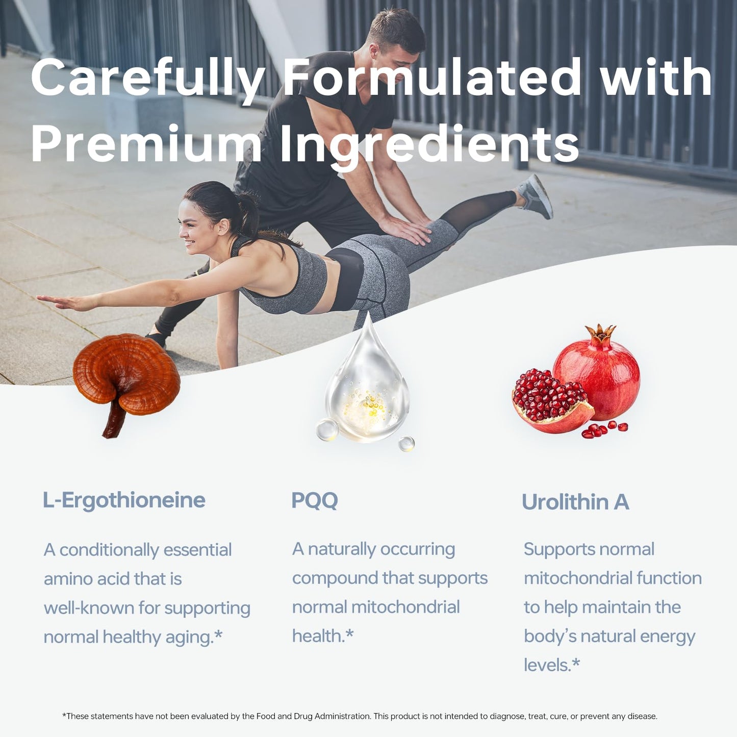 HUJ Super L-ergothioneine 30mg(EGT)/Serving - Premium Complex with PQQ, Urolithin A & Wheat Germ Extract - Support Normal Cellular Health Maintenance and Normal Healthy Aging, 30 Capsules
