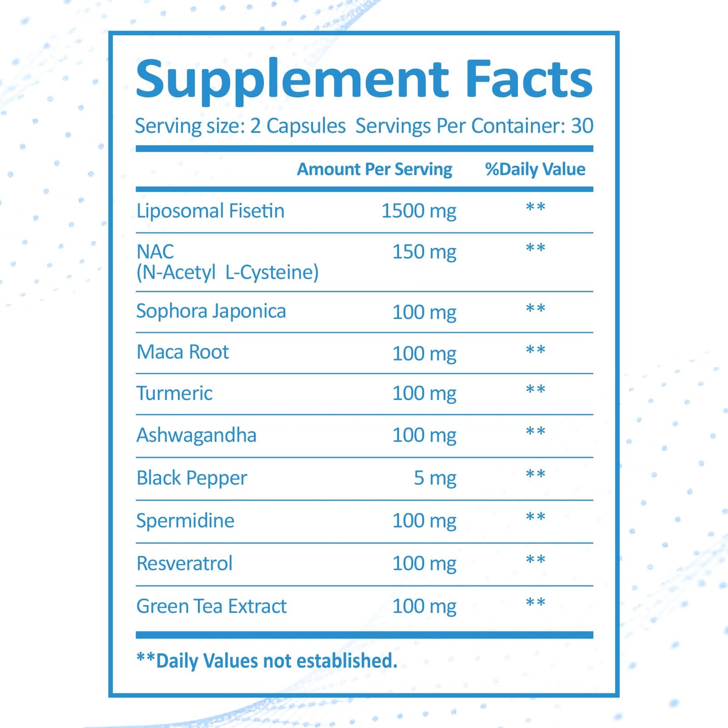 KUAFLY Liposomal Fisetin Supplement 1500MG, 10 in 1 Formula with NAC for Brain Health Support & Antioxidant, Gluten Free Non-GMO, 120 Capsules