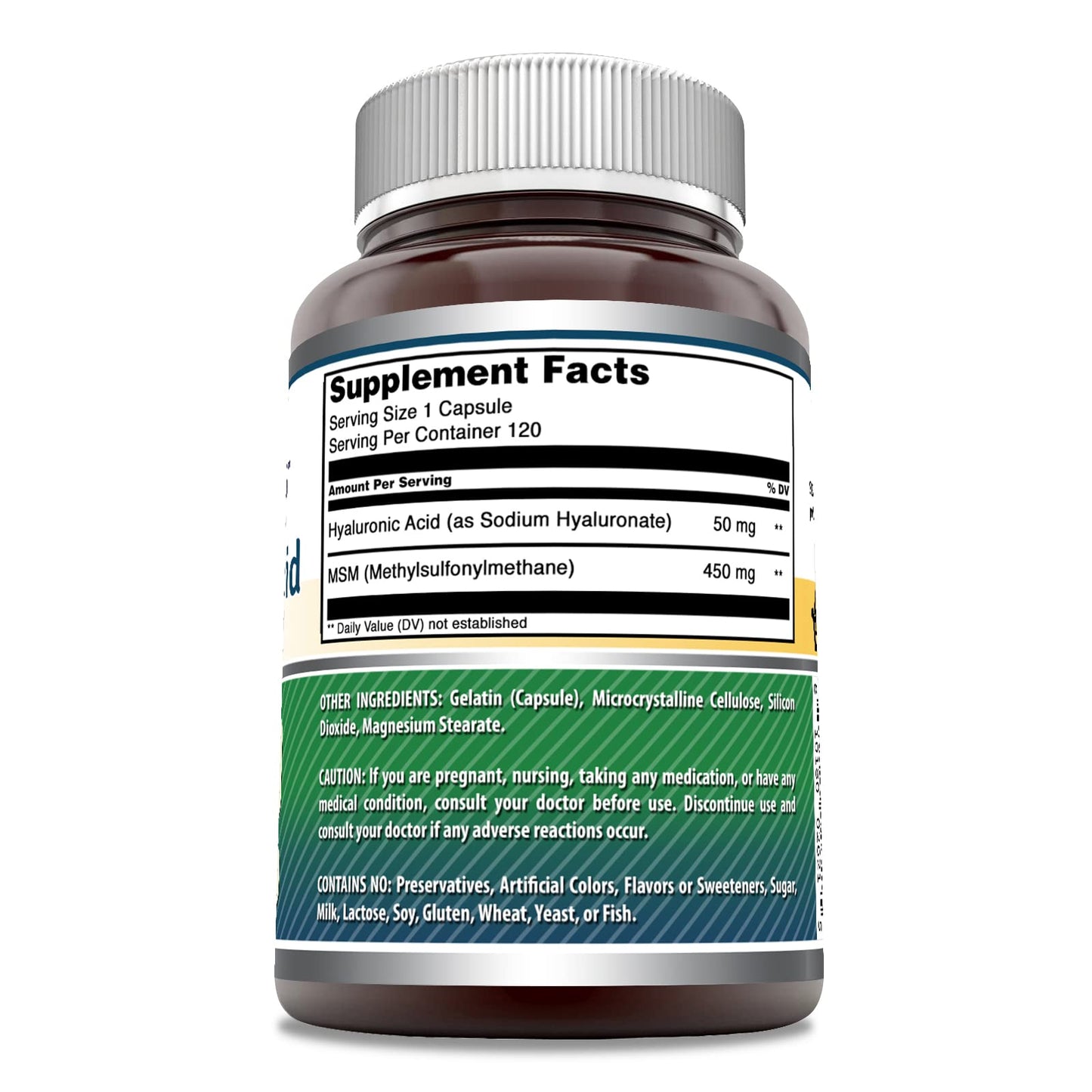 Amazing Nutrition Hyaluronic Acid & MSM Supplement 120 Capsules