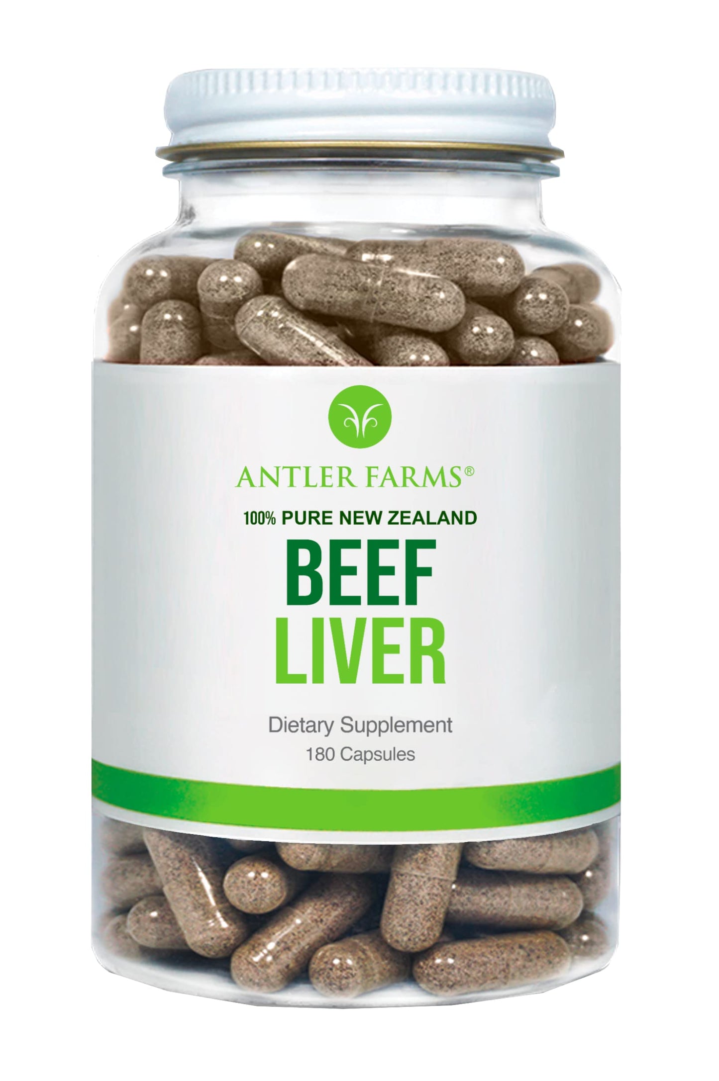 Antler Farms New Zealand Beef Liver Capsules, 180 Count