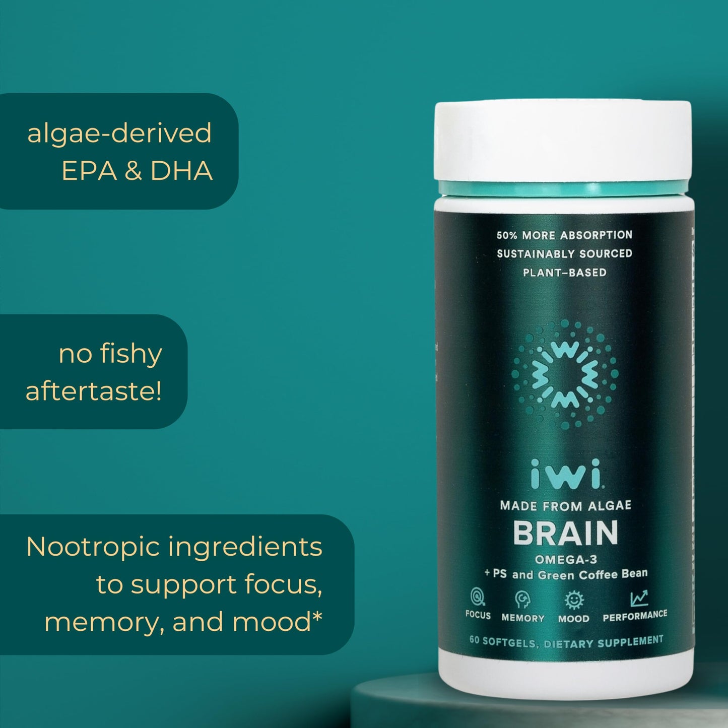 Iwi Life Brain Omega-3 Softgels, 60