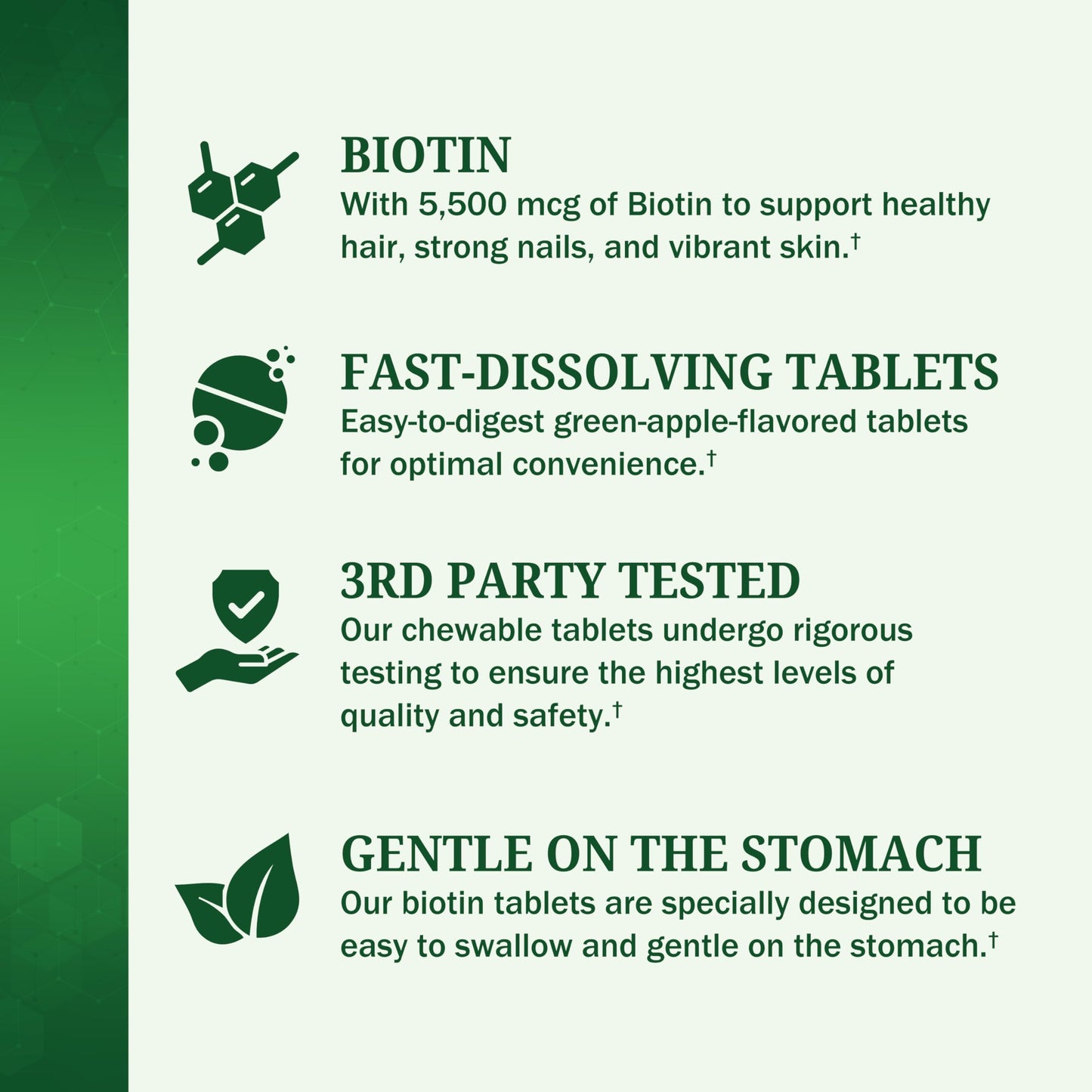 BioSchwartz Bariatric Biotin Chewable Tablets - 5500mcg Biotin per Serving - Green Apple Flavor, 90 Tablets