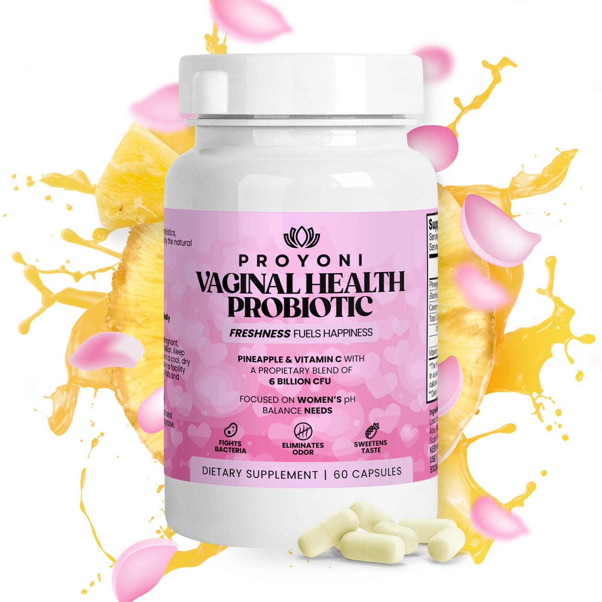 ProYoni Vaginal Probiotics for Women, Vaginal Health Supplement Capsule, 60 Count