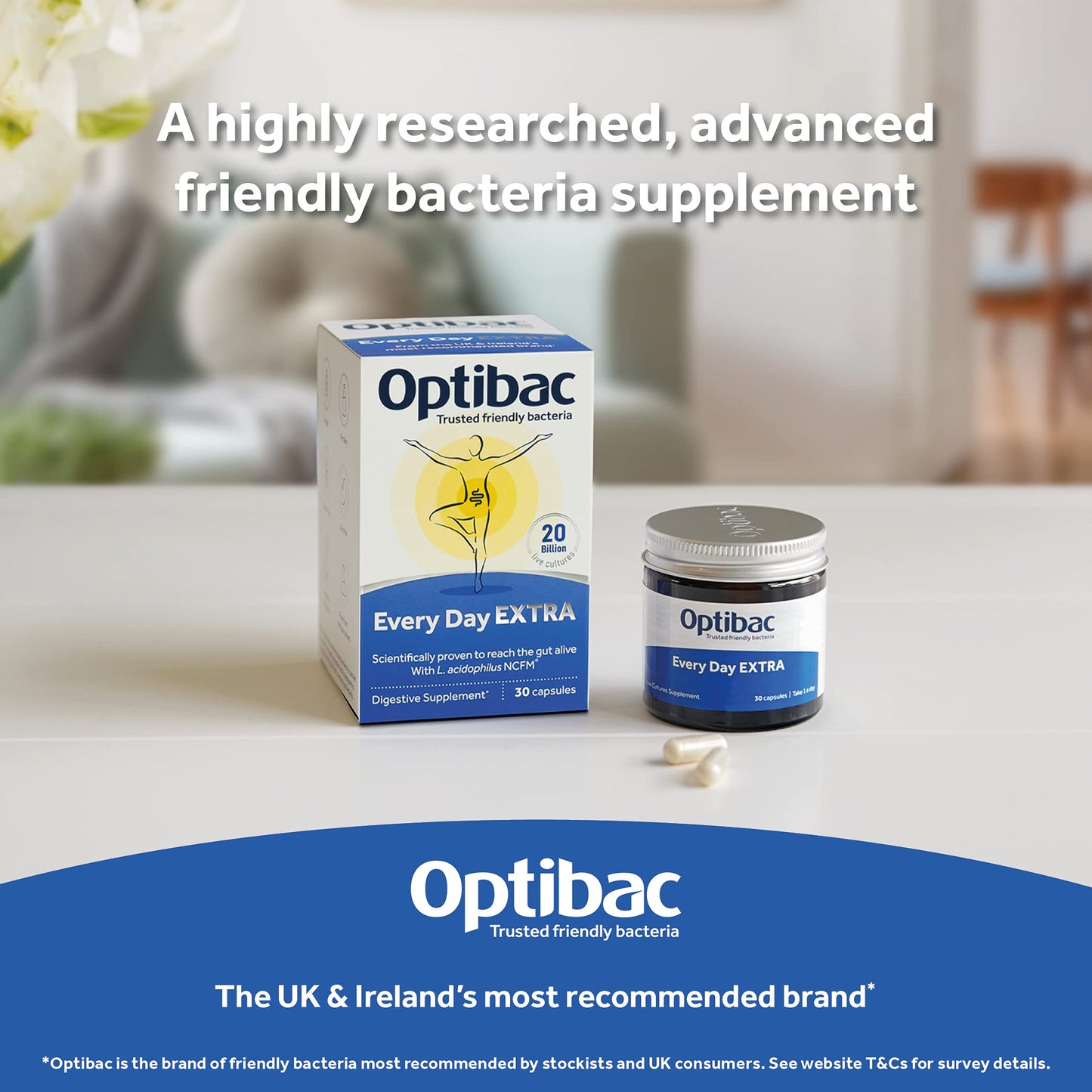 Optibac For Every Day EXTRA - Vegan 20 Billion CFU Multi-Strain 90 Capsules