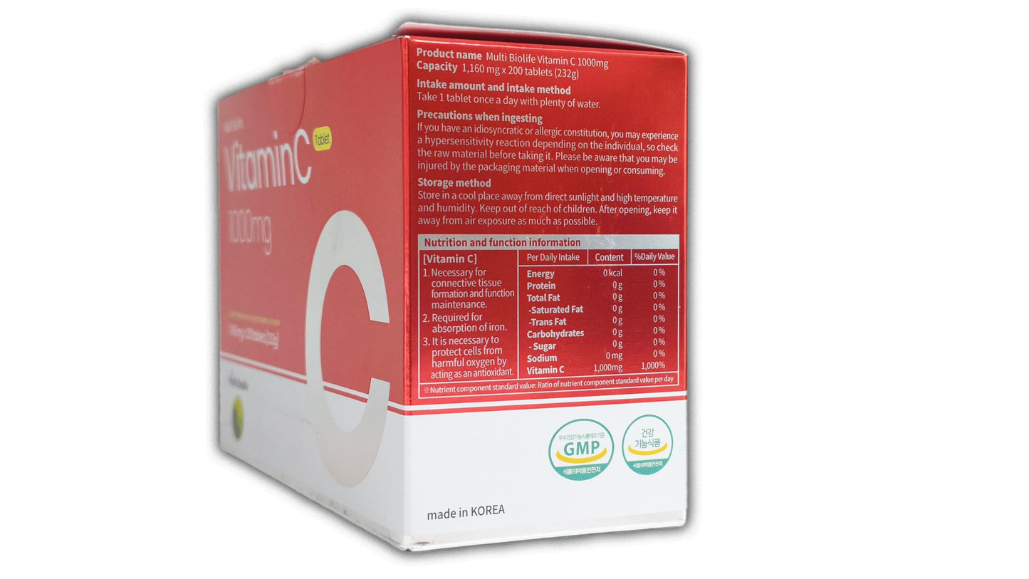Multi Biolife Vitamin C 1000mg Tablet 200 Tablets