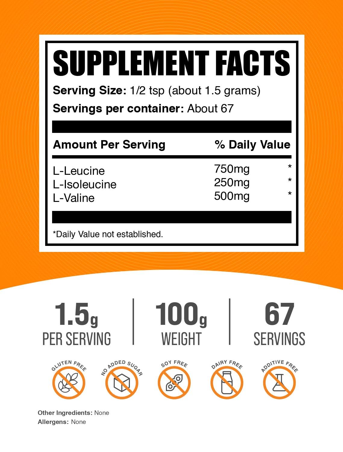 BulkSupplements BCAA 3:1:2 Powder 3.52 oz