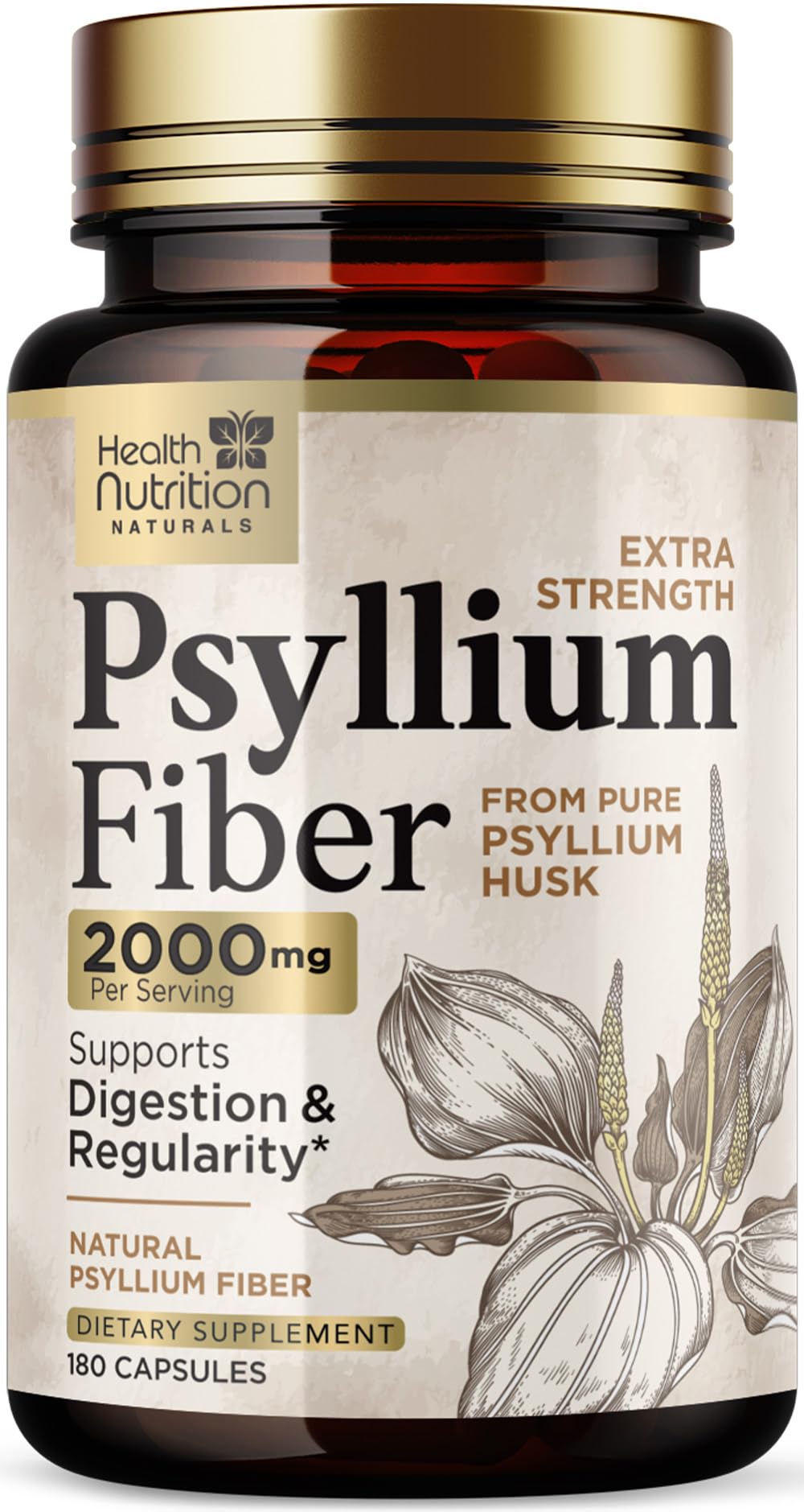 Health Nutrition Naturals Psyllium Husk 180 Capsules