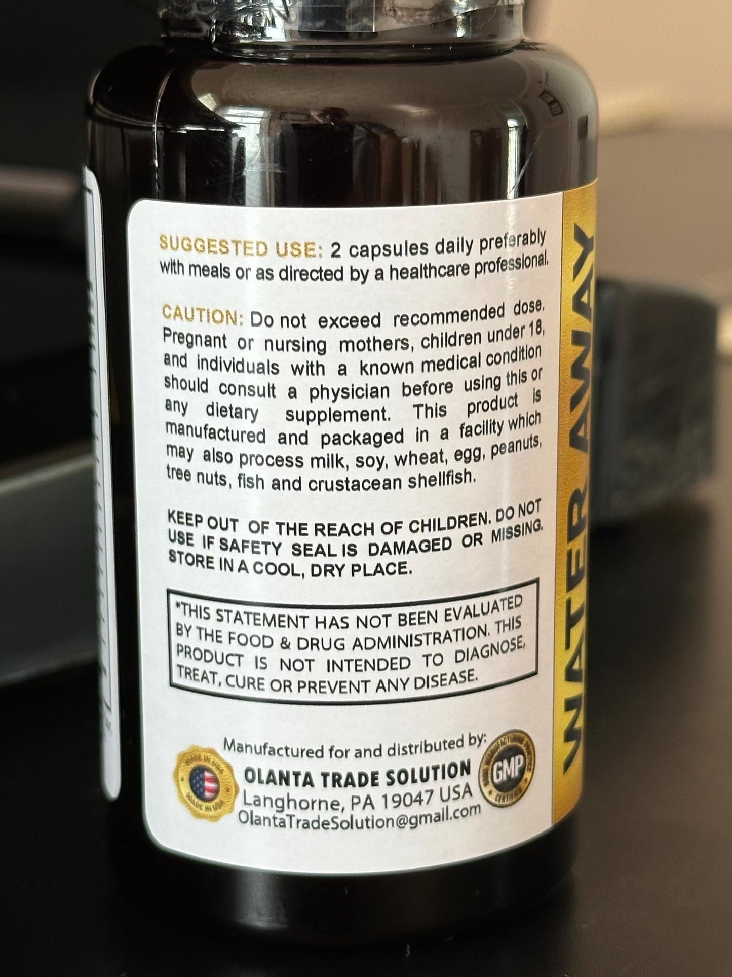 OLANTA TRADE SOLUTION Water Away Herbal Diuretic Capsules, 60 Count