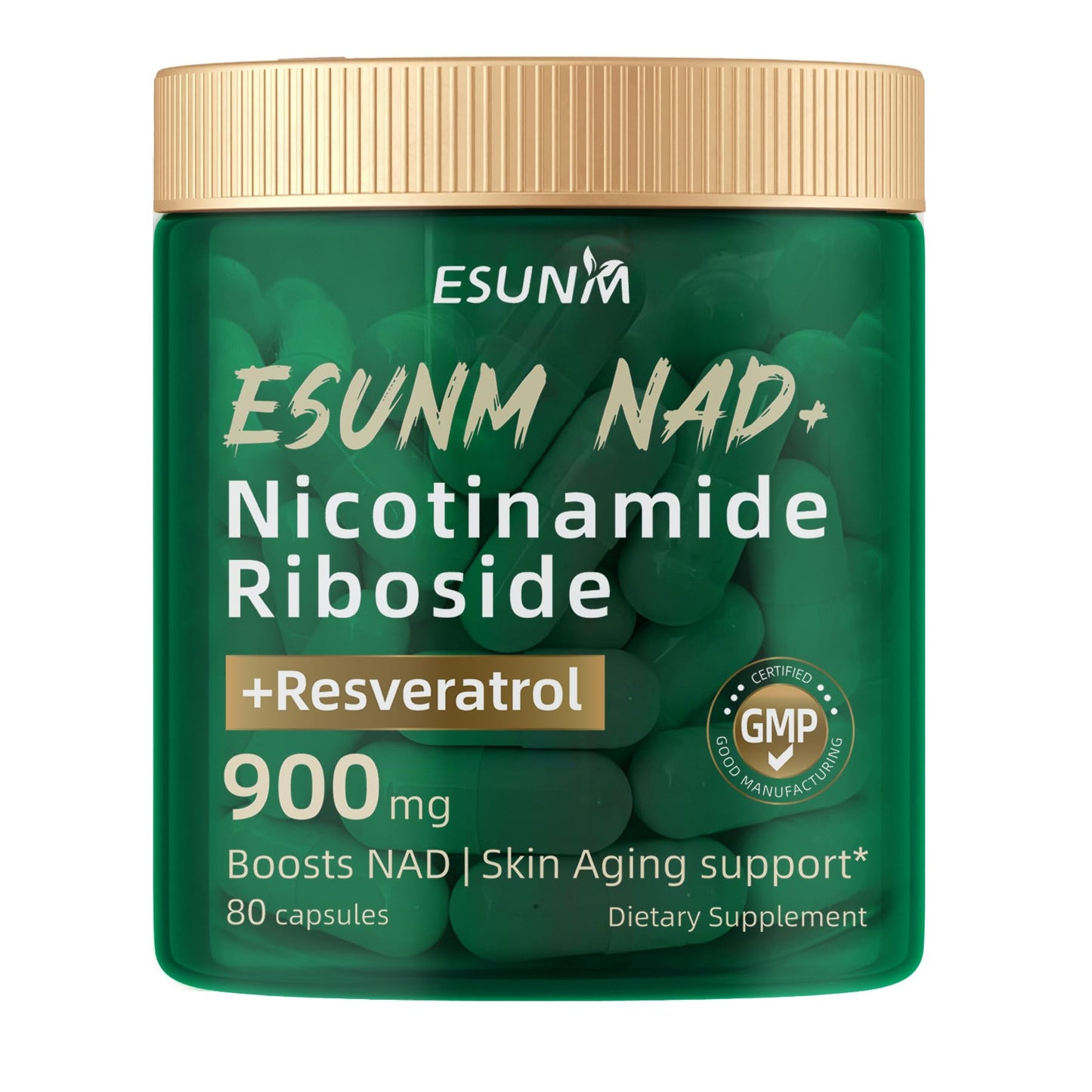 ESUNM Liposomal NAD+ Supplement with Resveratrol NMN, Capsules, 80 Count