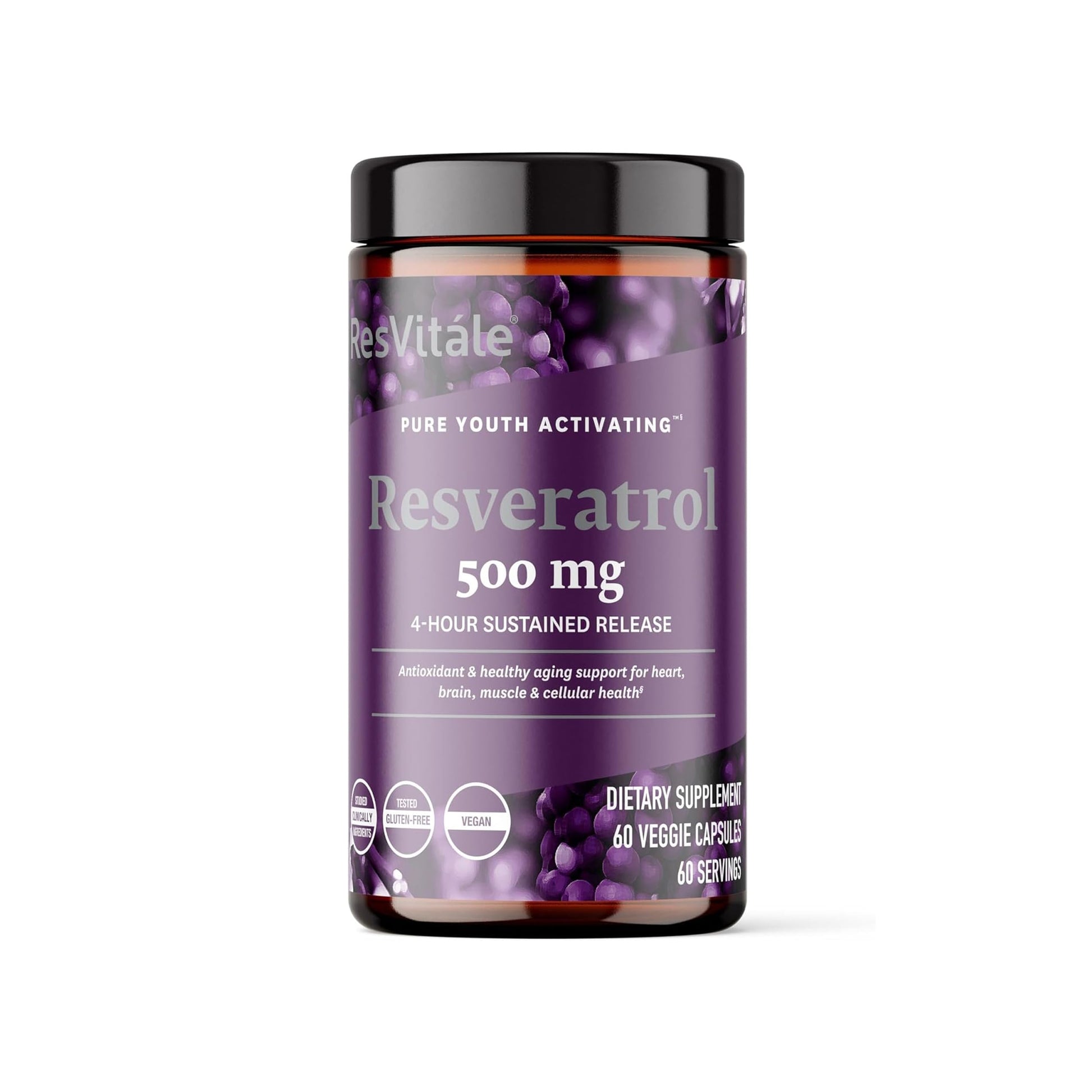 ResVitale Resveratrol 500 mg Capsules, 60 Count