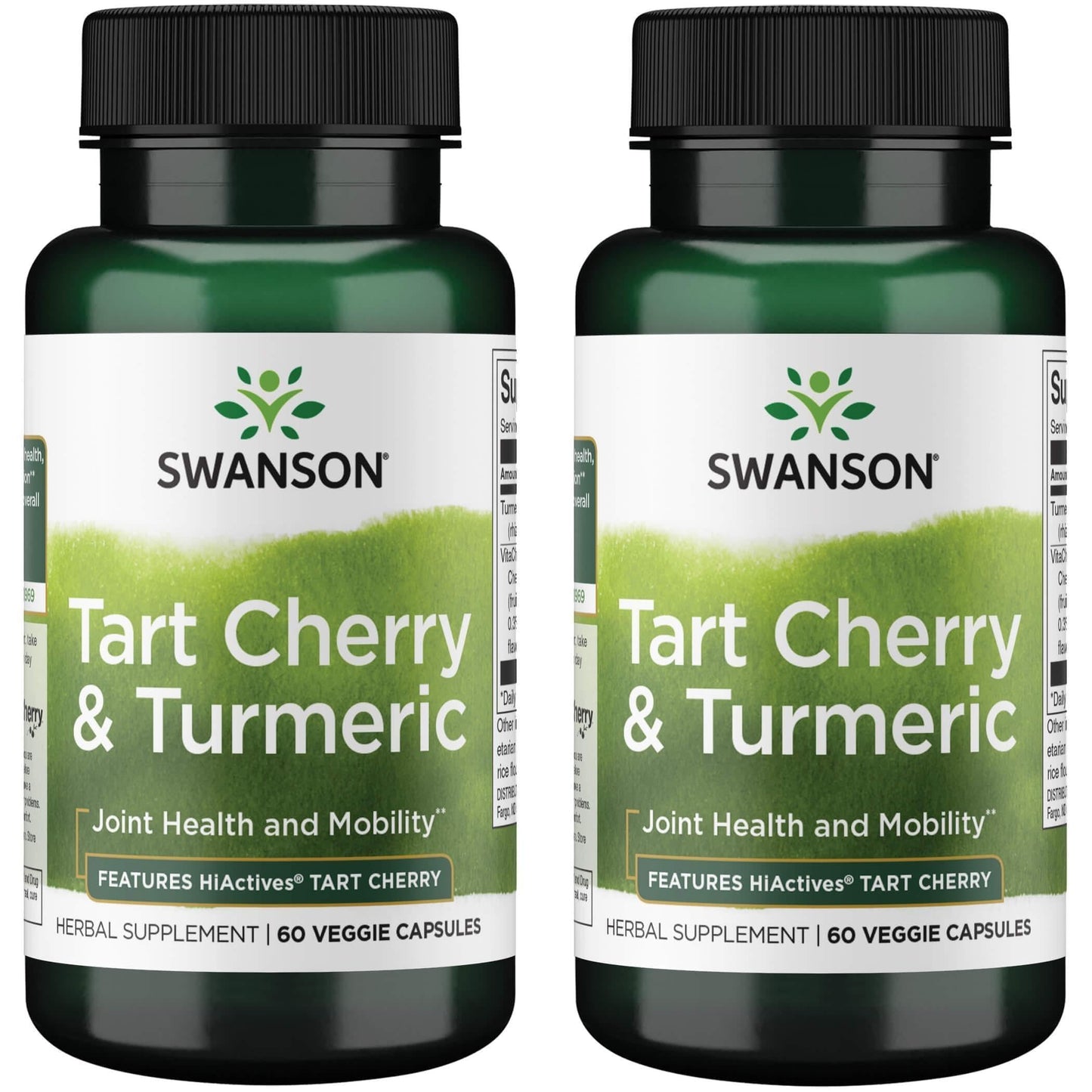 Swanson Hiactives Tart Cherry & Turmeric Veg Capsules, 120 Capsules