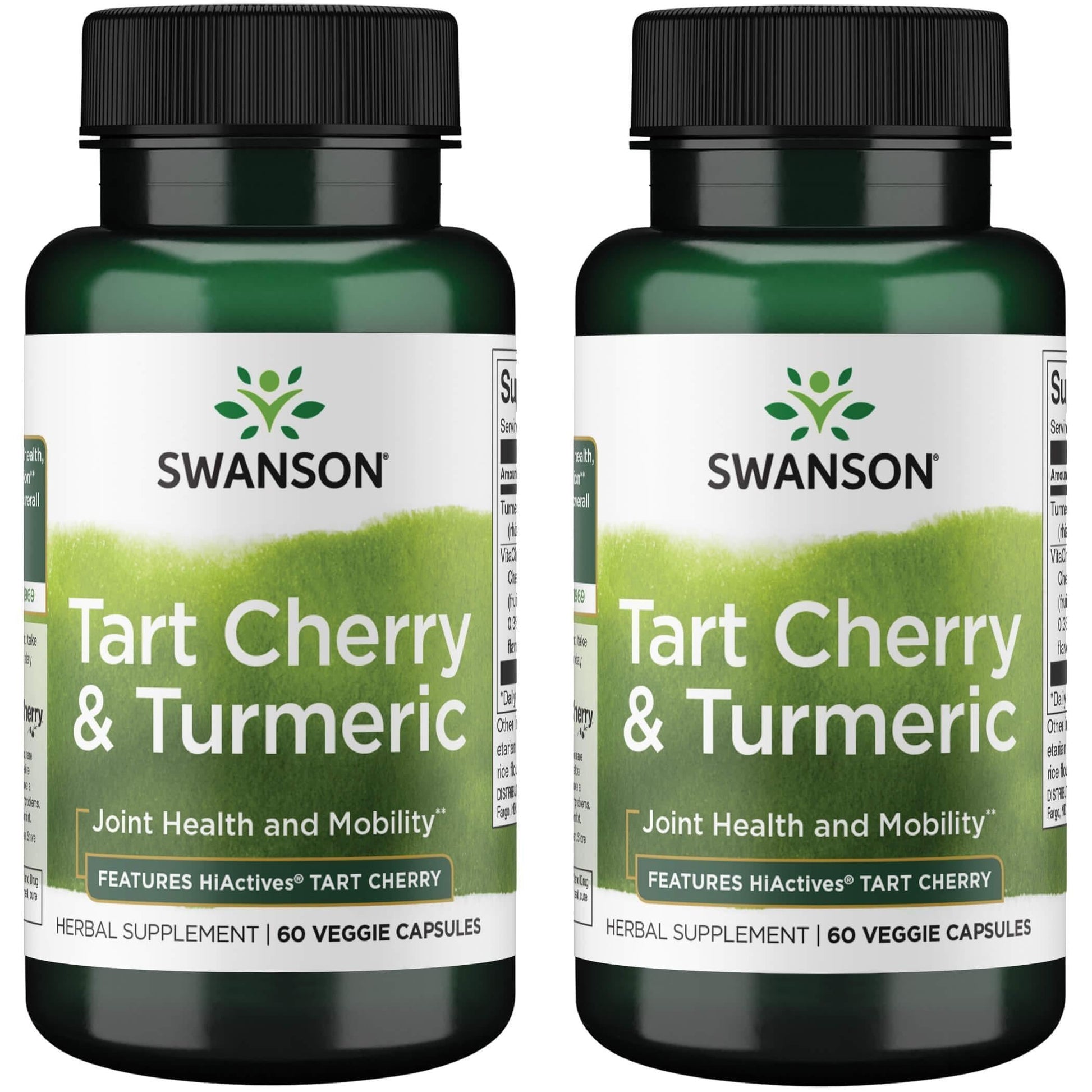 Swanson Hiactives Tart Cherry & Turmeric Veg Capsules, 120 Capsules