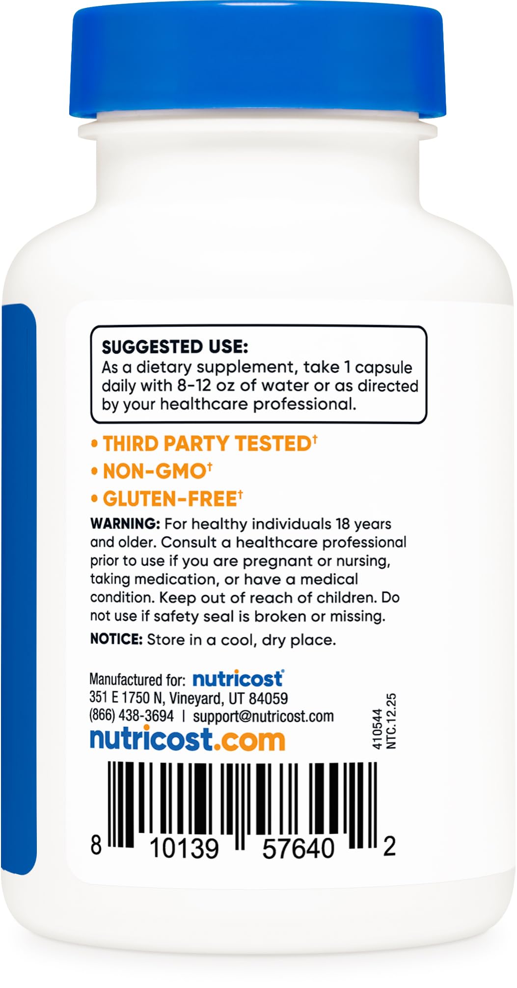 Nutricost Zinc Citrate 50 mg Capsules, 120 Count