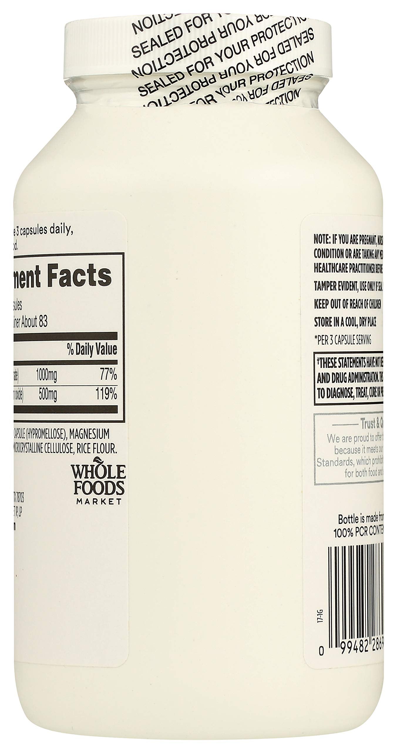 365 by Whole Foods Market Calcium 1000mg Magnesium 500mg Easy Swallow Capsule, 500 Capsules