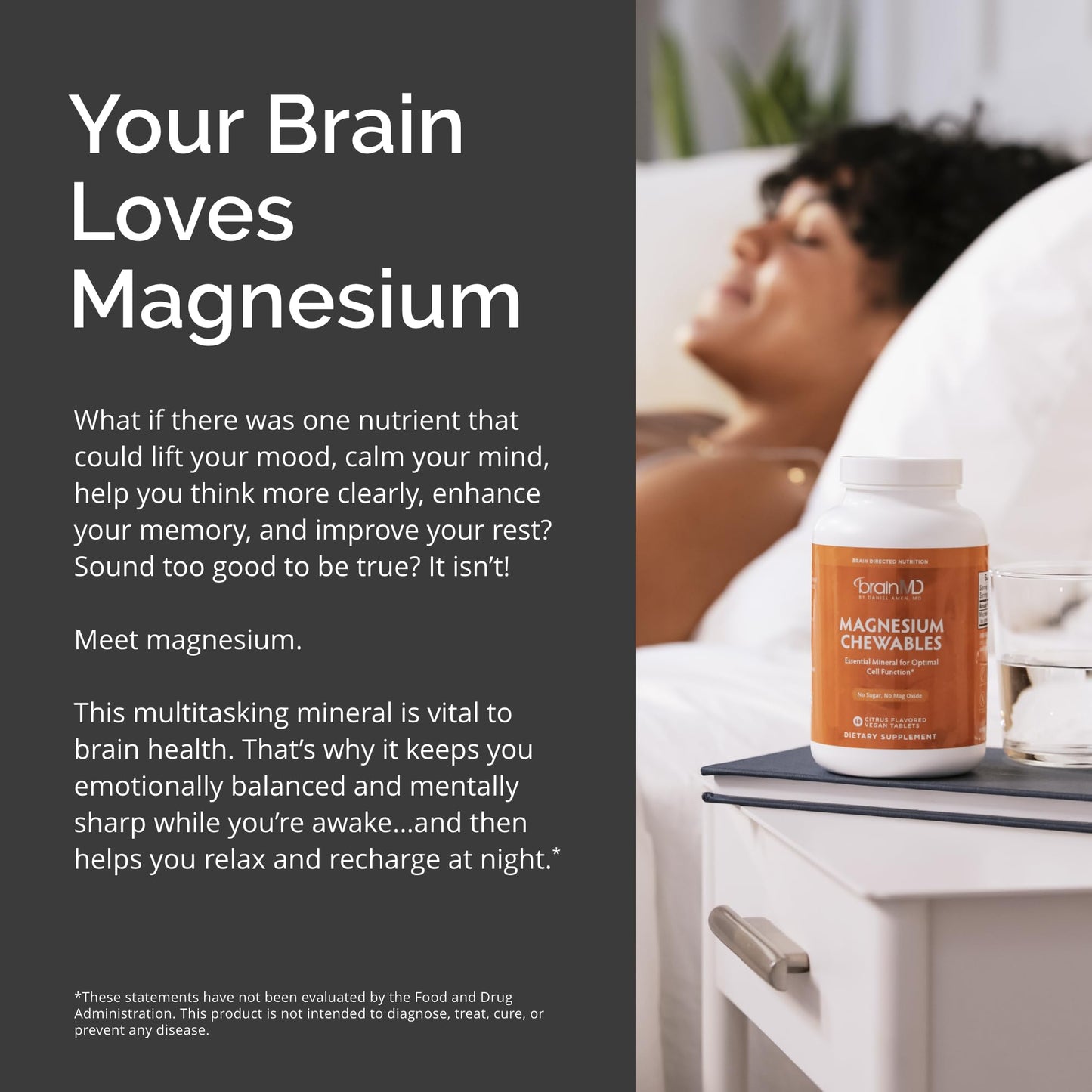 BRAINMD Dr Amen Magnesium Chewables, 60 Chewable Tablets