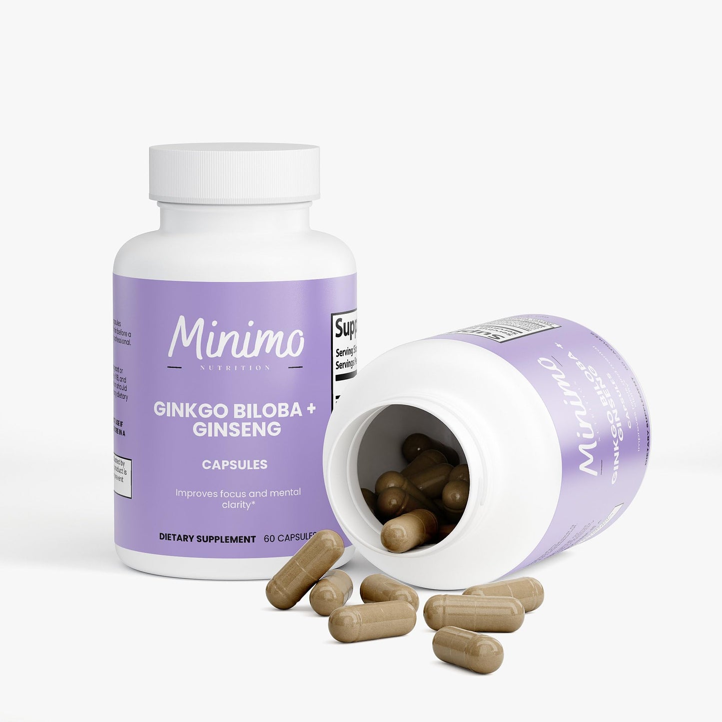 Minimo Nutrition Ginkgo Biloba + Ginseng Capsules, 60