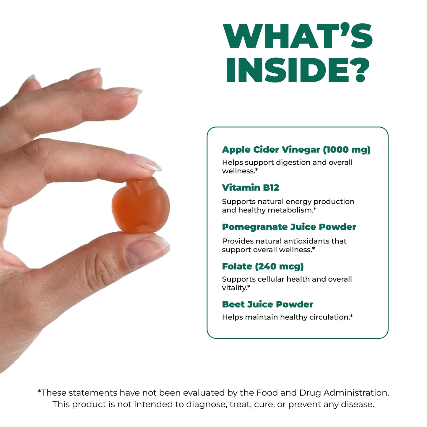 ELICORE Premium Apple Cider Vinegar Gummies 1000mg – 60 Count