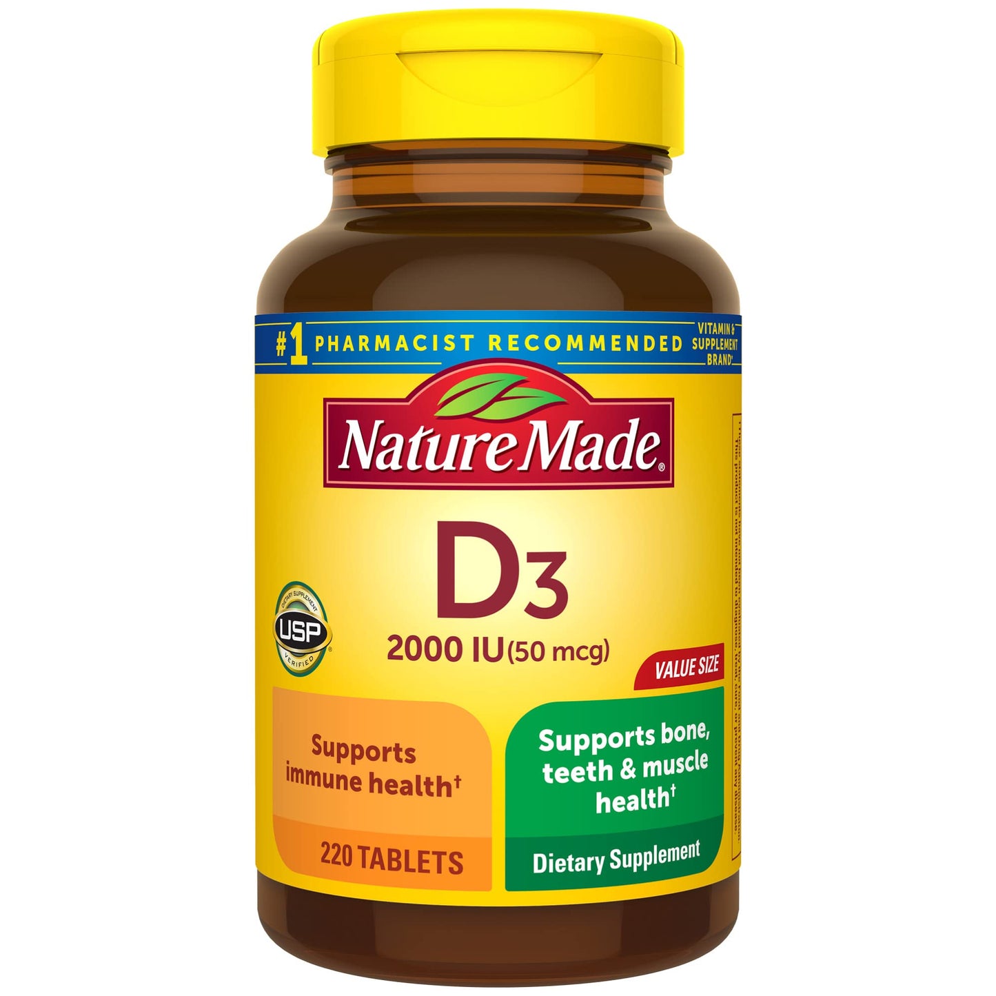 Nature Made Vitamin D3 2000 IU Tablets, 220 Count